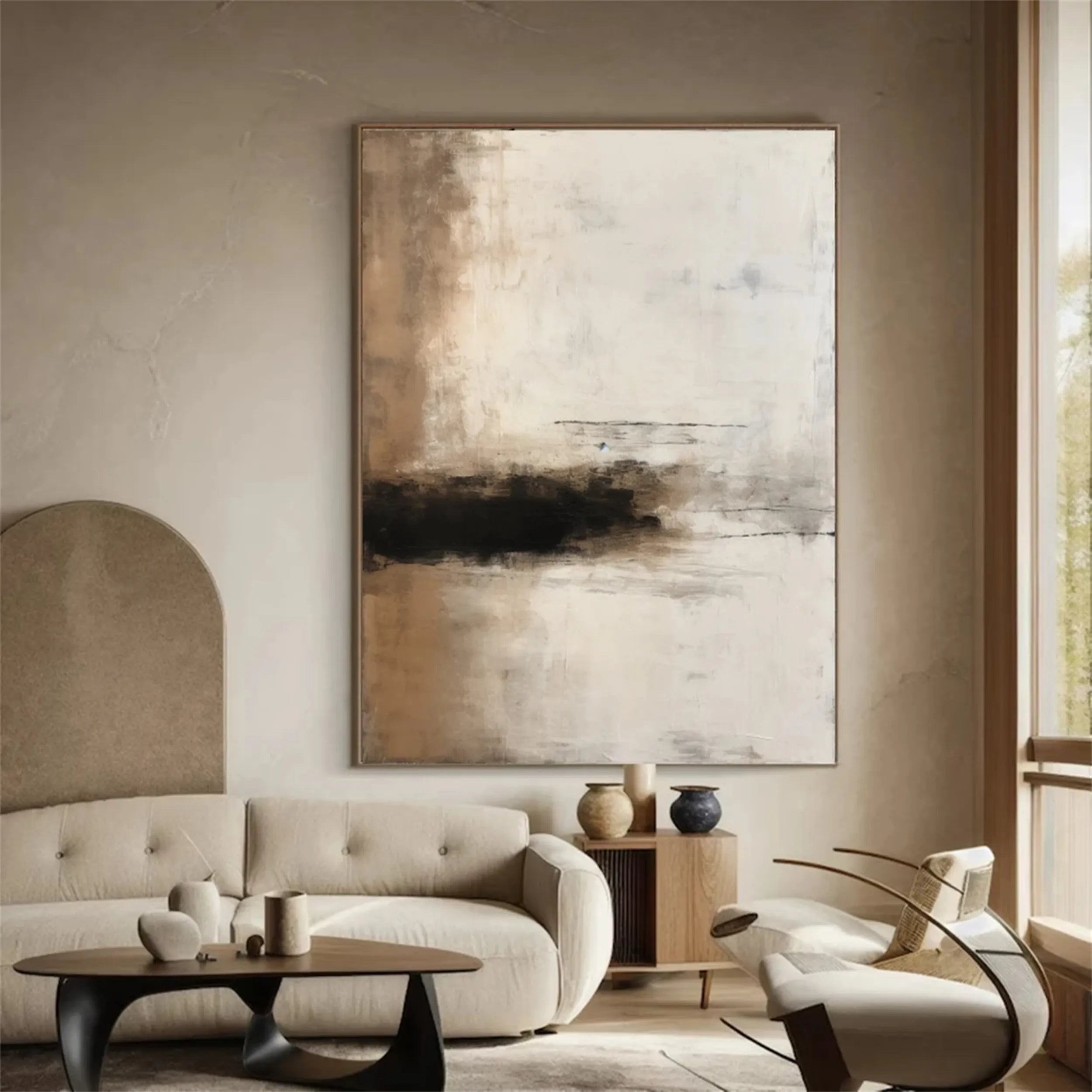 Abstract Painting #AB 101 - Modern Wall Art for Living Room, Bedroom & Office Decor | Large Canvas Artwork for Home & Commercial Spaces