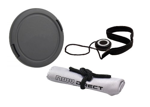 58mm Side Pinch Lens Cap with Holder & Microfiber Cleaning Cloth - Compatible with Fujifilm FinePix S9900W (Includes Adapter Ring) - Perfect for DSLR Camera Protection & Lens Maintenance