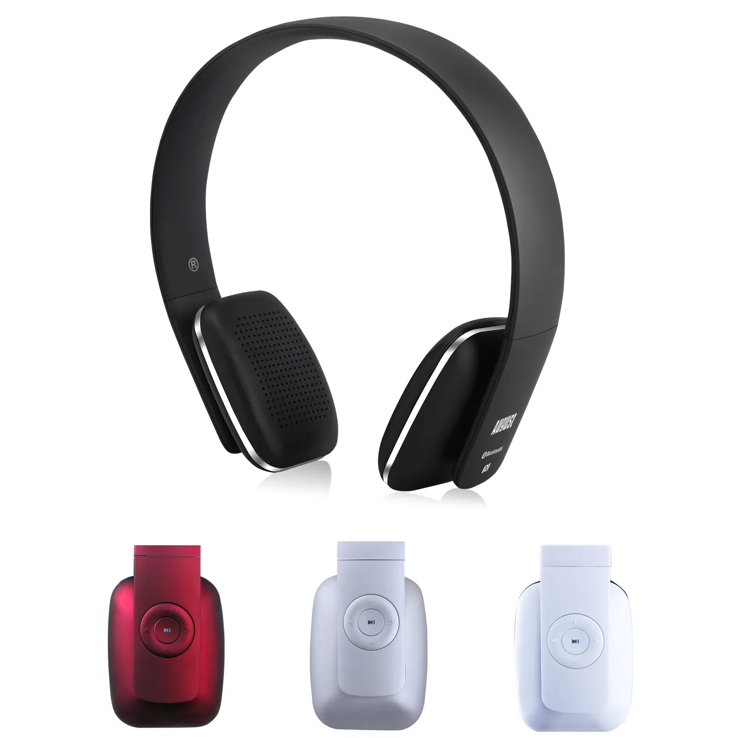 August EP636 Bluetooth Wireless Headphones with NFC - On-Ear Rechargeable & Ultra Lightweight for Gym, Travel & Office Use
