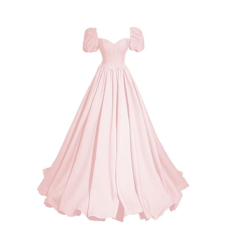 Elegant TANPAUL Short Prom Dress with Puffy Sleeves - Quinceanera & Princess Style Satin Gown for Women | Perfect for Homecoming, Sweet 16, Formal Dances & Special Occasions