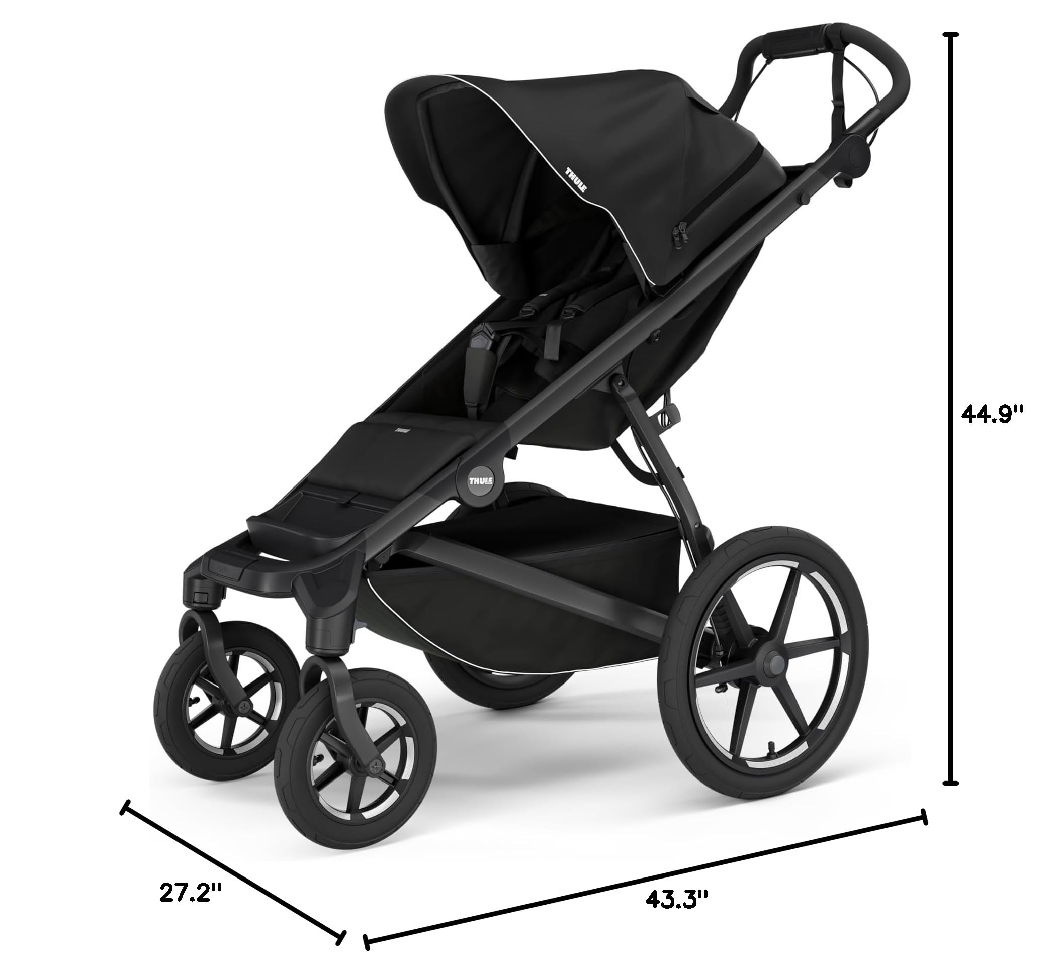 Thule Urban Glide 4-Wheel All-Terrain Stroller for Single Child - Full Suspension System, Air-Filled Tires, Adjustable Recline Seat with Built-in Leg Rest - Perfect for Jogging, Hiking & Urban Adventures with Your Baby