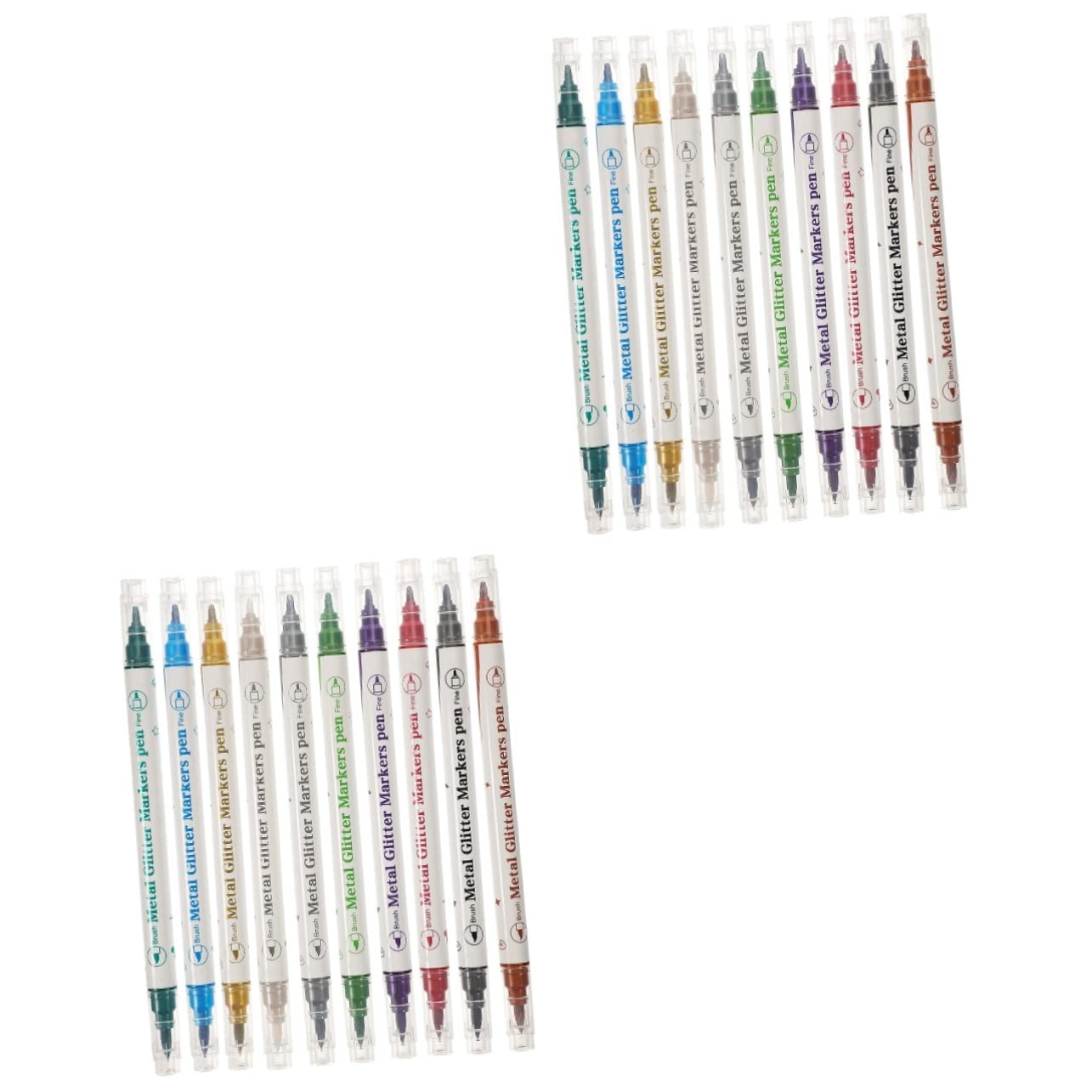 FRCOLOR 20 Pcs Nail Art Pen Set - Double Head Nail Polish Pens for DIY Nail Designs - Perfect for Home Manicure, Salon Use & Gift Giving