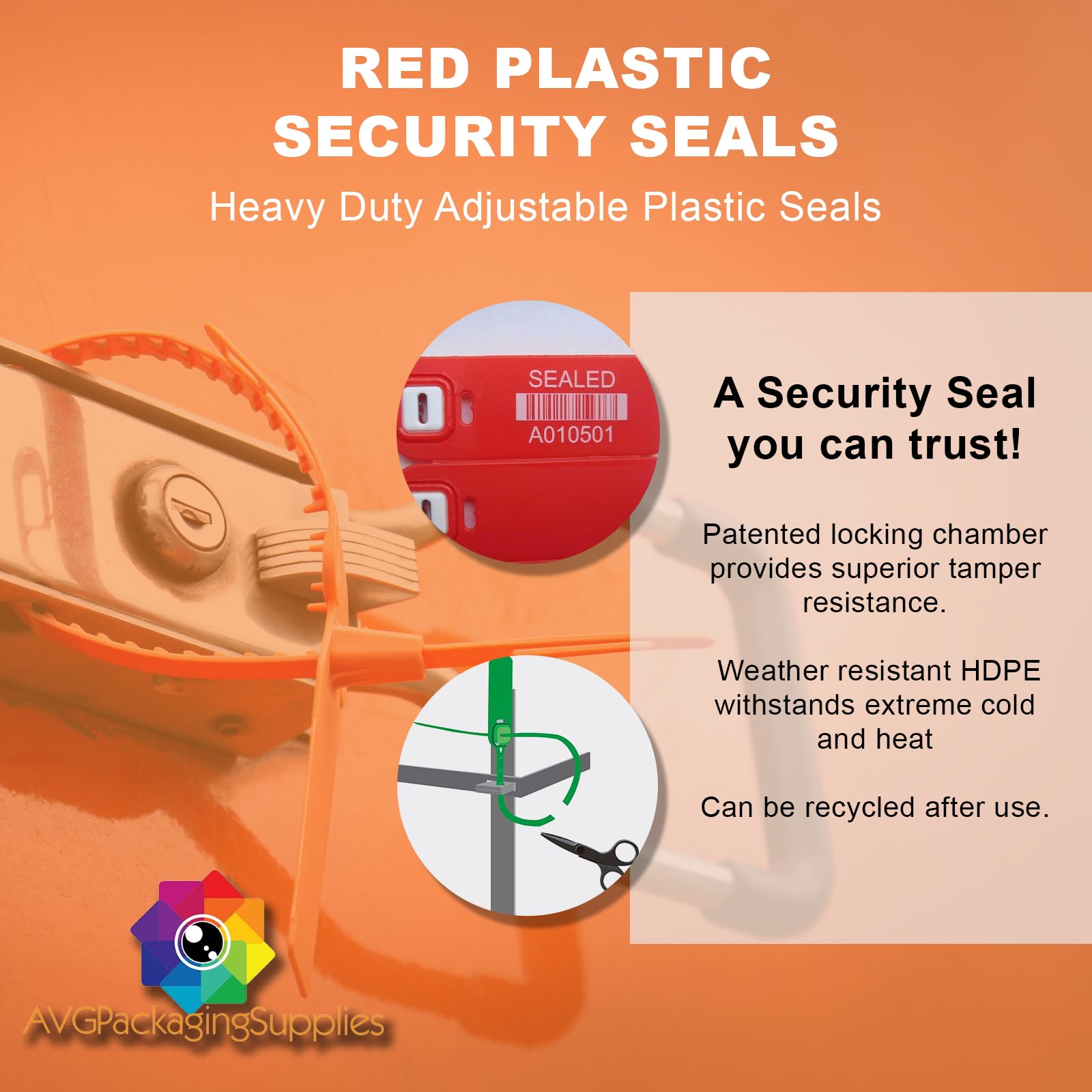 Heavy Duty Red Plastic Security Seals 16 Inch - Self Locking Shipping Seals with Progressive Numbering for Trucks, Trailers, Cargo Containers - Tamper Proof Luggage & Package Seals (600 Count) - Ideal for Logistics, Transportation & Warehouse Security