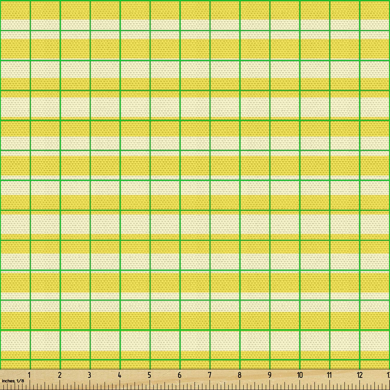 Ambesonne Yellow Tones Striped Fabric by The Yard - 10 Yards Mustard Cream Upholstery Material for Sofa, Curtains & Home Decor | Summer Inspired Decorative Cotton Fabric for DIY Projects & Crafting