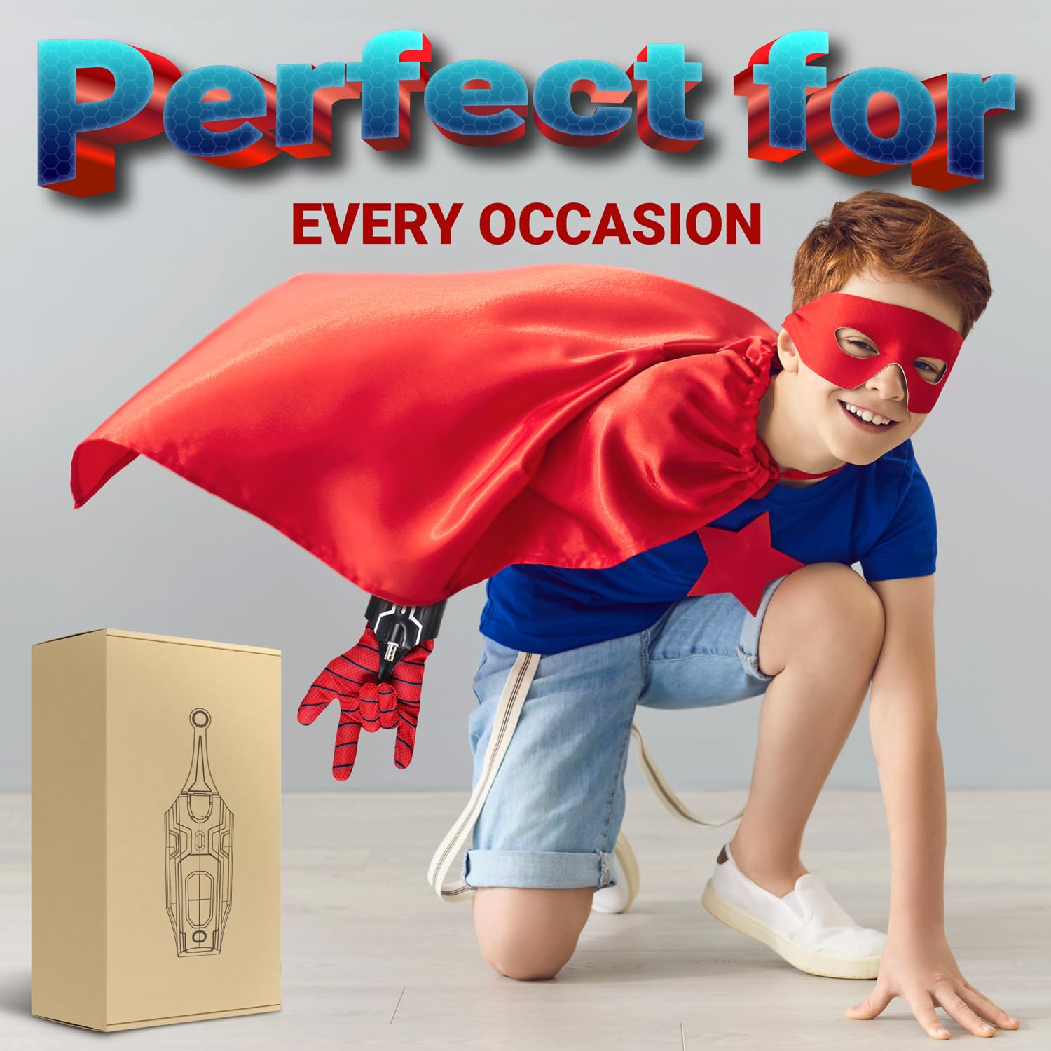 Spider Web Shooter Toy for Kids Ages 6+ | Long Range USB Rechargeable Web Launcher with Glove, Magnets & Suction Cup | Cool Gadget for Superhero Play, Cosplay & Birthday Gifts (Black)