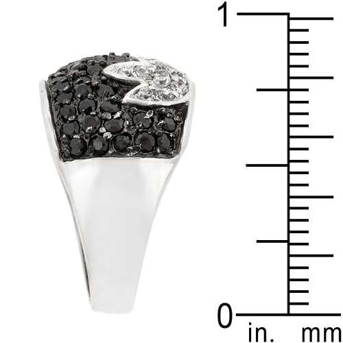 Elegant Black and White Tulip Ring for Women - Sterling Silver Floral Jewelry Gift for Her - Perfect for Weddings, Anniversaries & Special Occasions