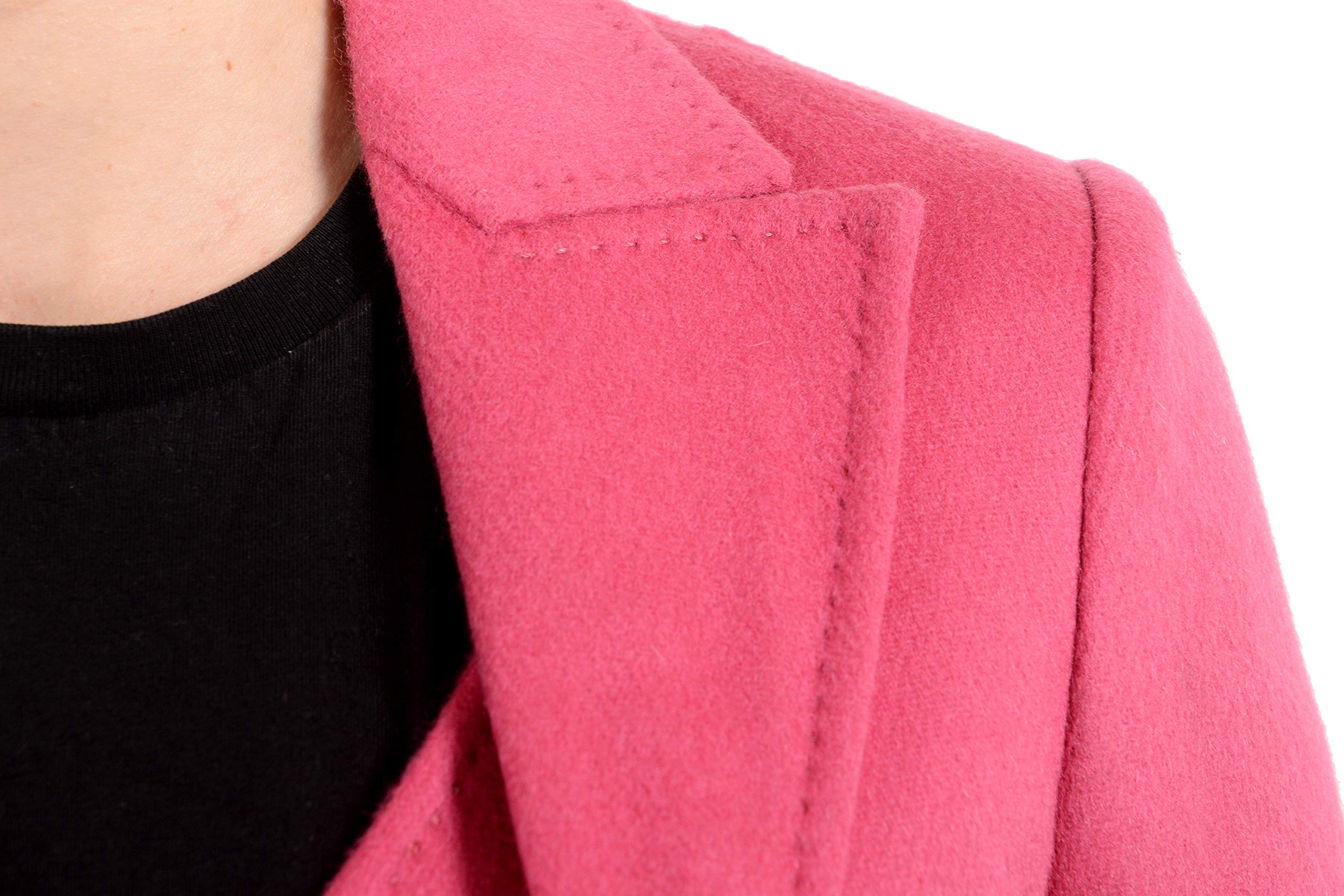 John Galliano Women's Pink Wool Cashmere Button Down Jacket | Size US M IT 42 | Winter Fashion Outerwear for Office & Casual Wear