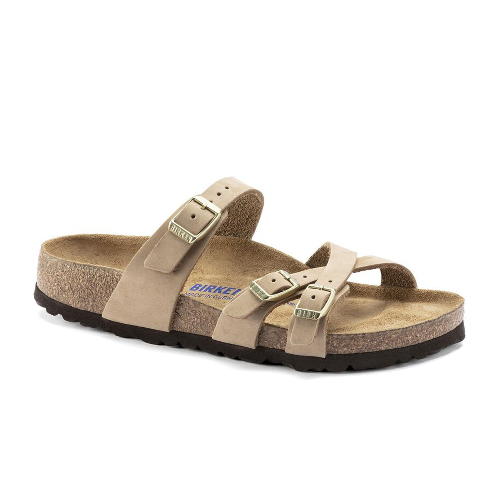 Birkenstock Franca Soft Footbed Narrow Slide Sandals for Women - Sandcastle Nubuck Leather | Comfortable Summer Slides for Beach, Pool & Casual Wear