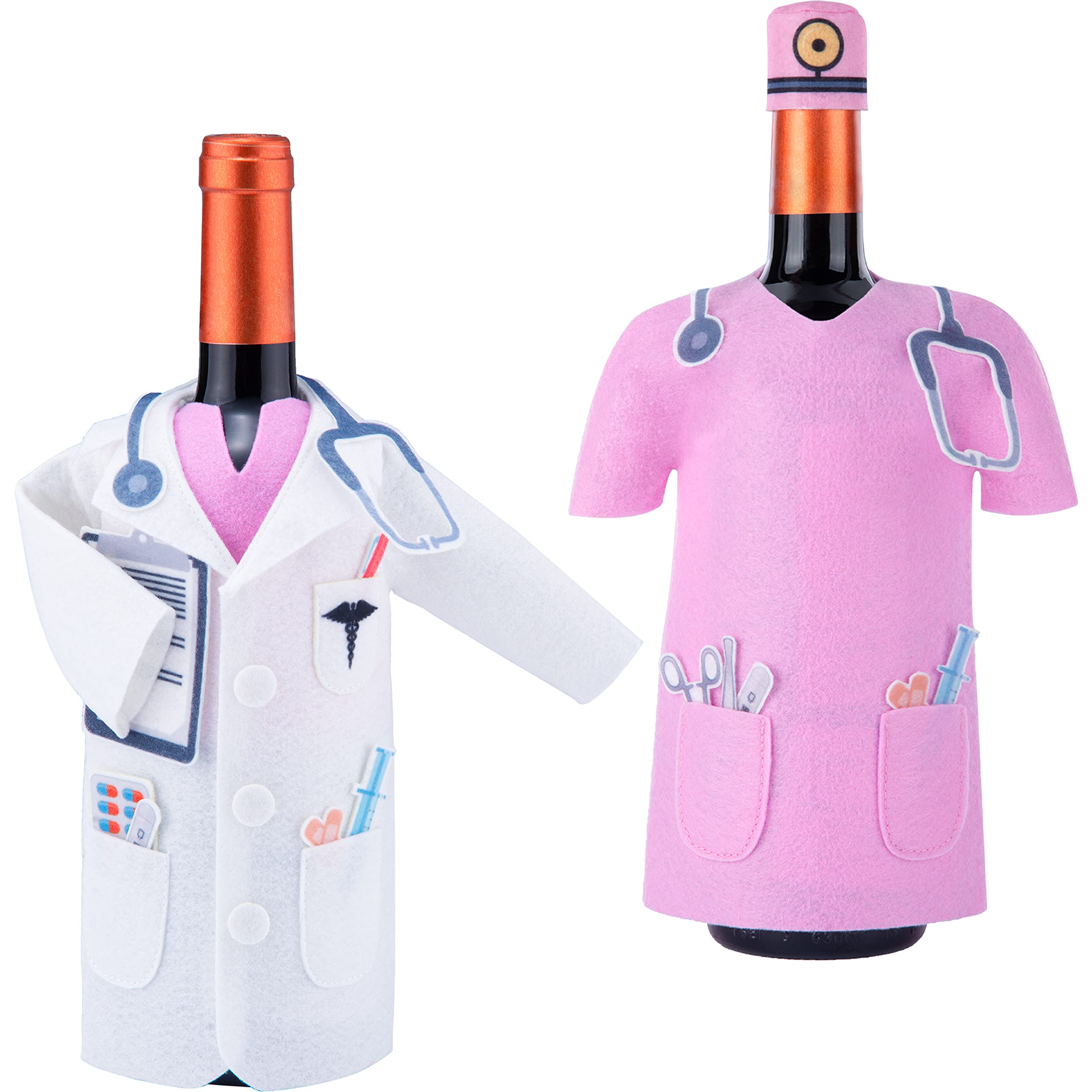 Best Doctor & Nurse Gifts - White Coat Ceremony Wine Bottle Cover for Medical Students, Pharmacists & Practitioners - Perfect Graduation, Appreciation & Retirement Gifts for Healthcare Professionals