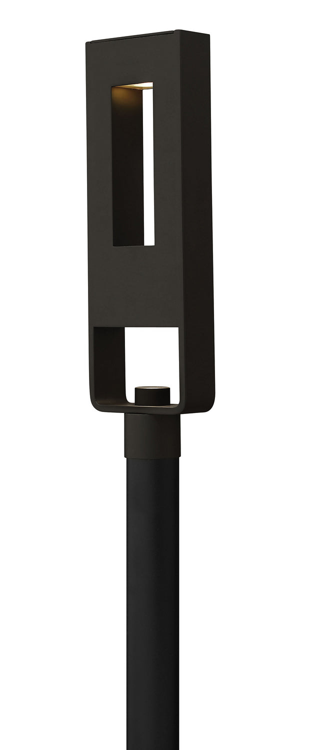 Atlantis Satin Black LED Post Top Light - Outdoor Pier Mount Lighting for Patio, Garden, and Driveway