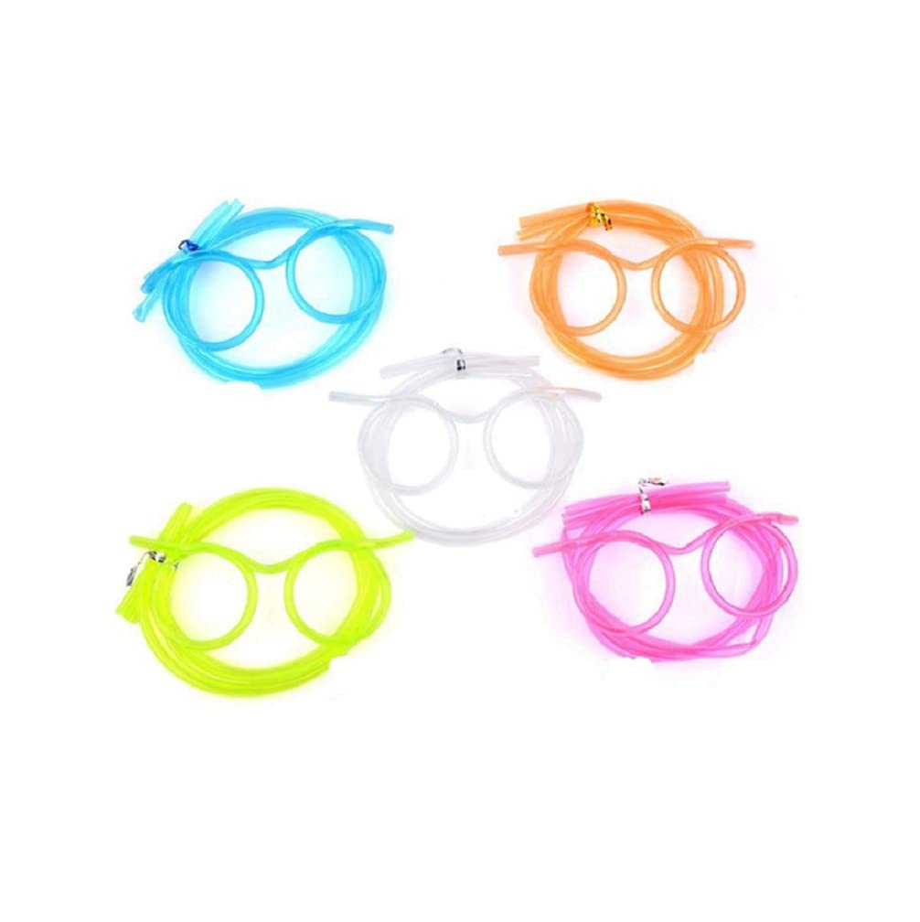 Fun Reusable Straw Glasses for Kids - Colorful Drinking Straws with Glasses for Parties, Games & Gifts - Perfect for Birthday Celebrations, Pool Parties & Summer Drinks