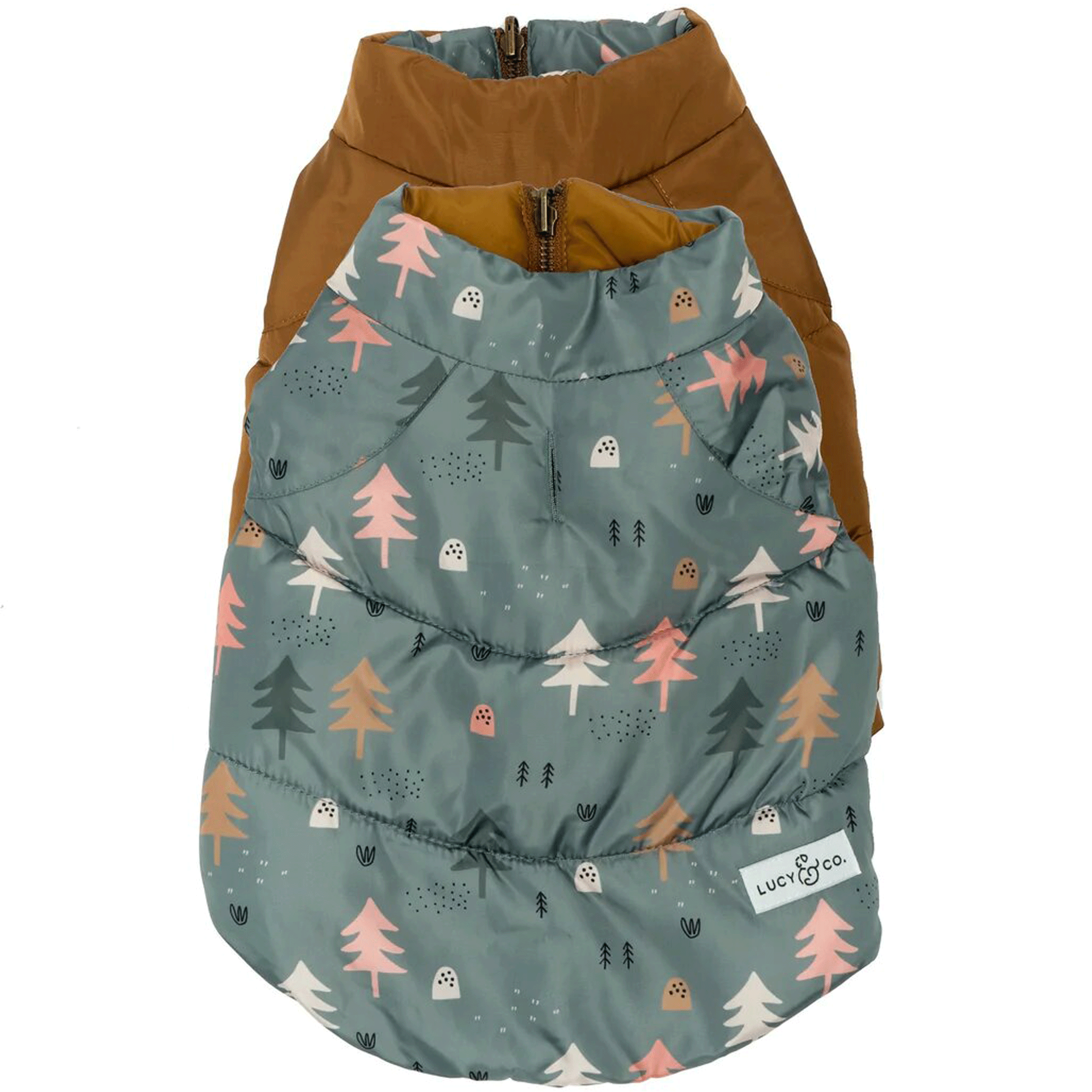 Lucy & Co. Take a Hike Reversible Dog Puffer Vest - Waterproof & Warm Winter Coat for Small Medium Large Dogs - Perfect for Hiking, Camping & Outdoor Adventures
