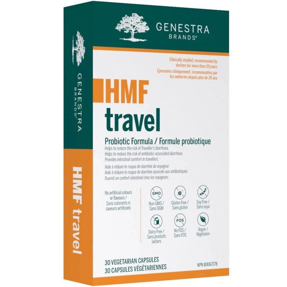 Genestra HMF Travel Probiotic 35 Billion CFU - 30 Veggie Capsules for Digestive Health & Immune Support - Perfect for Travel, Vacation & On-the-Go Wellness