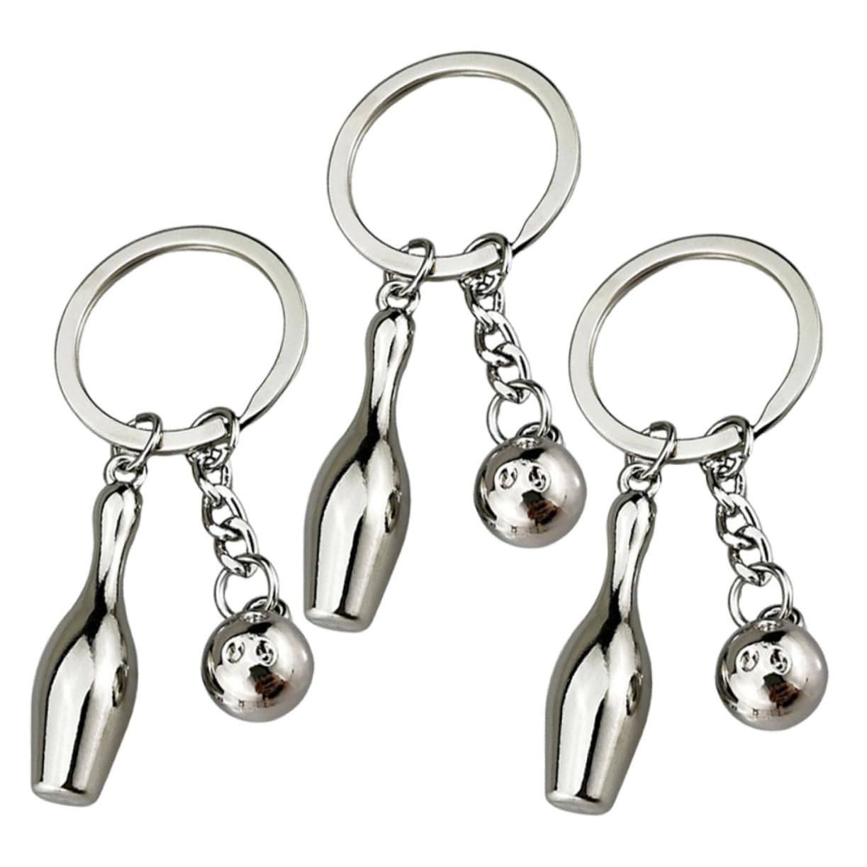 GAROZATION Mini Bowling Keychains 3 Pack - Sports Themed Keepsakes for Bowling Enthusiasts, Perfect for Gifts, Events, and Bag Decorations