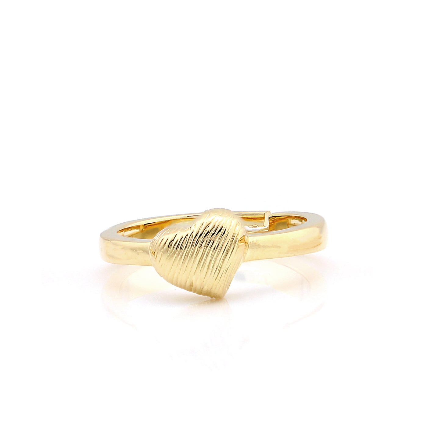 Elegant Cameo Collection Slanted Brushed Gold Heart Ring - Perfect for Valentine's Day Gifts, Anniversary Jewelry & Romantic Date Nights