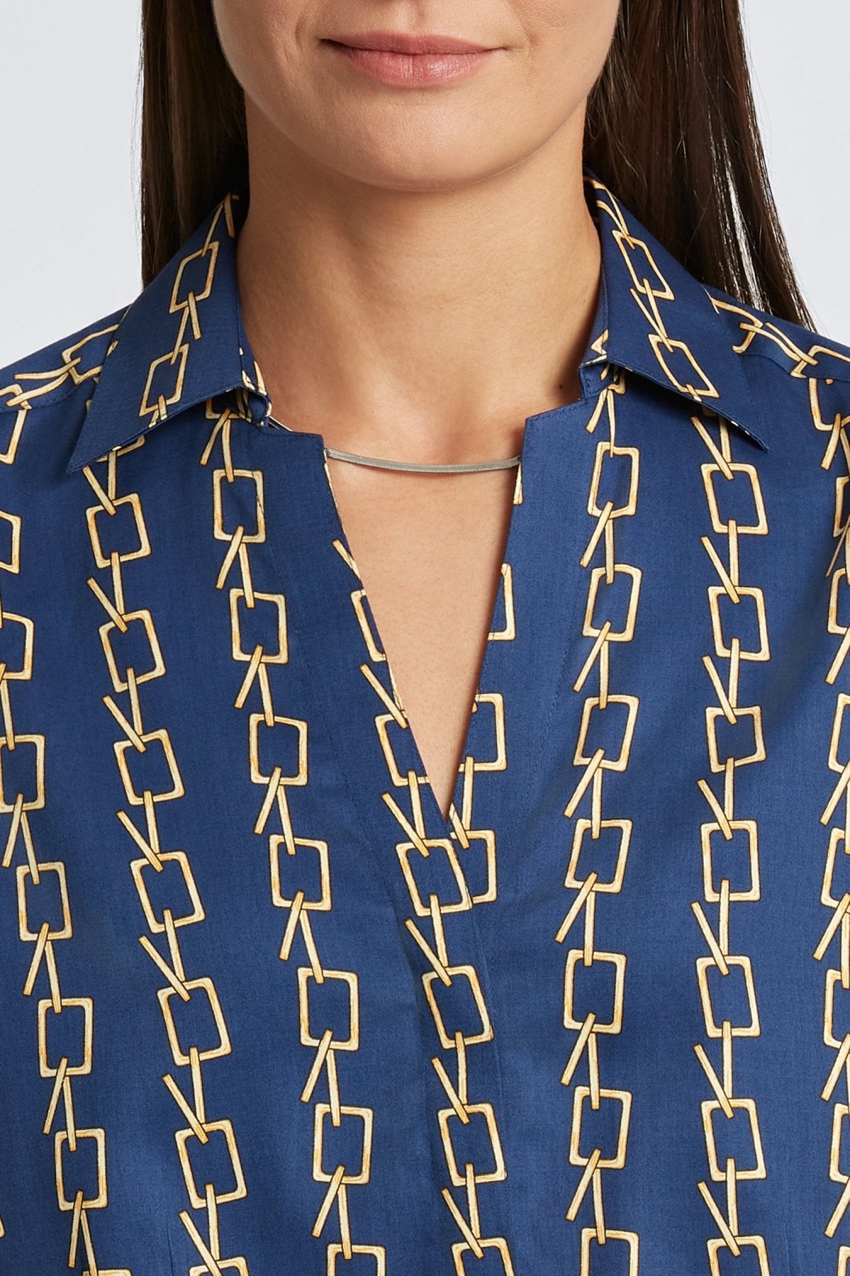 Taylor No Iron Chain Stripe Print 3/4 Sleeve Casual Shirt for Men - Perfect for Office, Business Meetings & Smart Casual Outfits