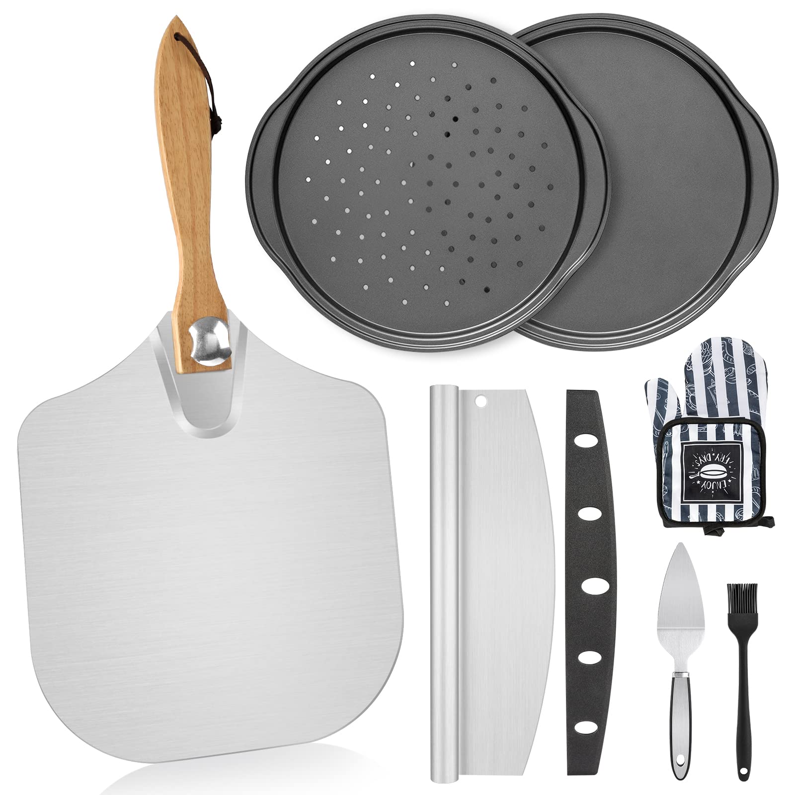 Foldable Pizza Peel Set - 7Pcs 12