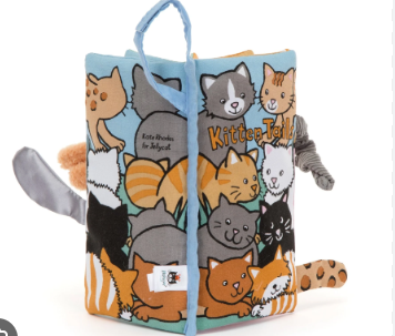 Jellycat Kitten Tails Activity Book - Interactive Soft Toy & Storybook for Kids | Perfect for Playtime, Learning & Bedtime Stories