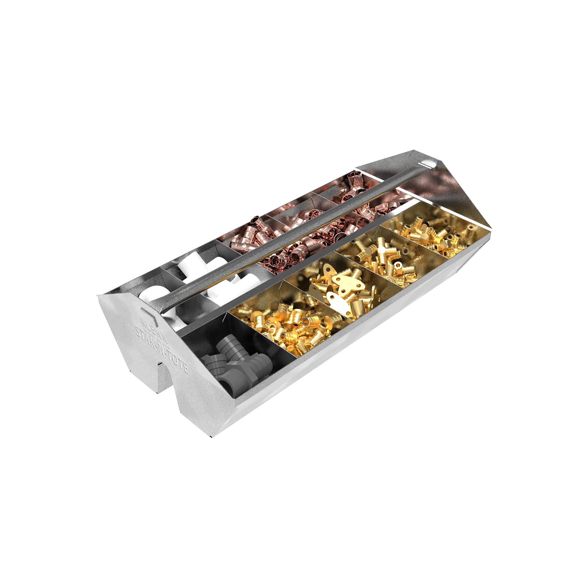 Klenk Stak-N-Tote® Fittings Organizer Tray - 10 Compartment Storage Solution for Plumbing Parts (MB78000) | Perfect for Plumbers, Electricians & DIY Home Improvement Projects