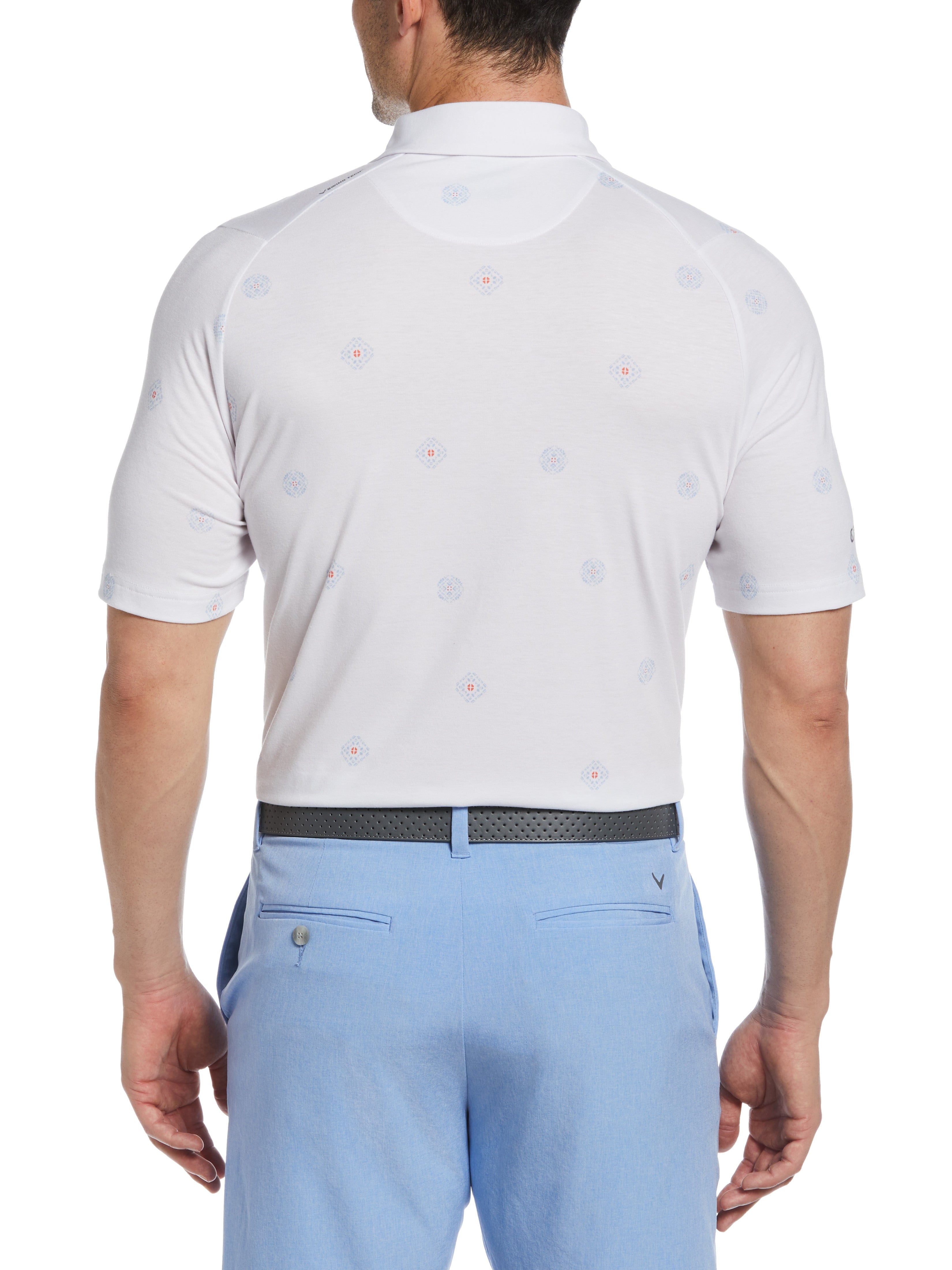 Men's Stylish Foulard Print Golf Polo Shirt - Breathable & Moisture-Wicking for Golf, Casual Wear & Outdoor Activities