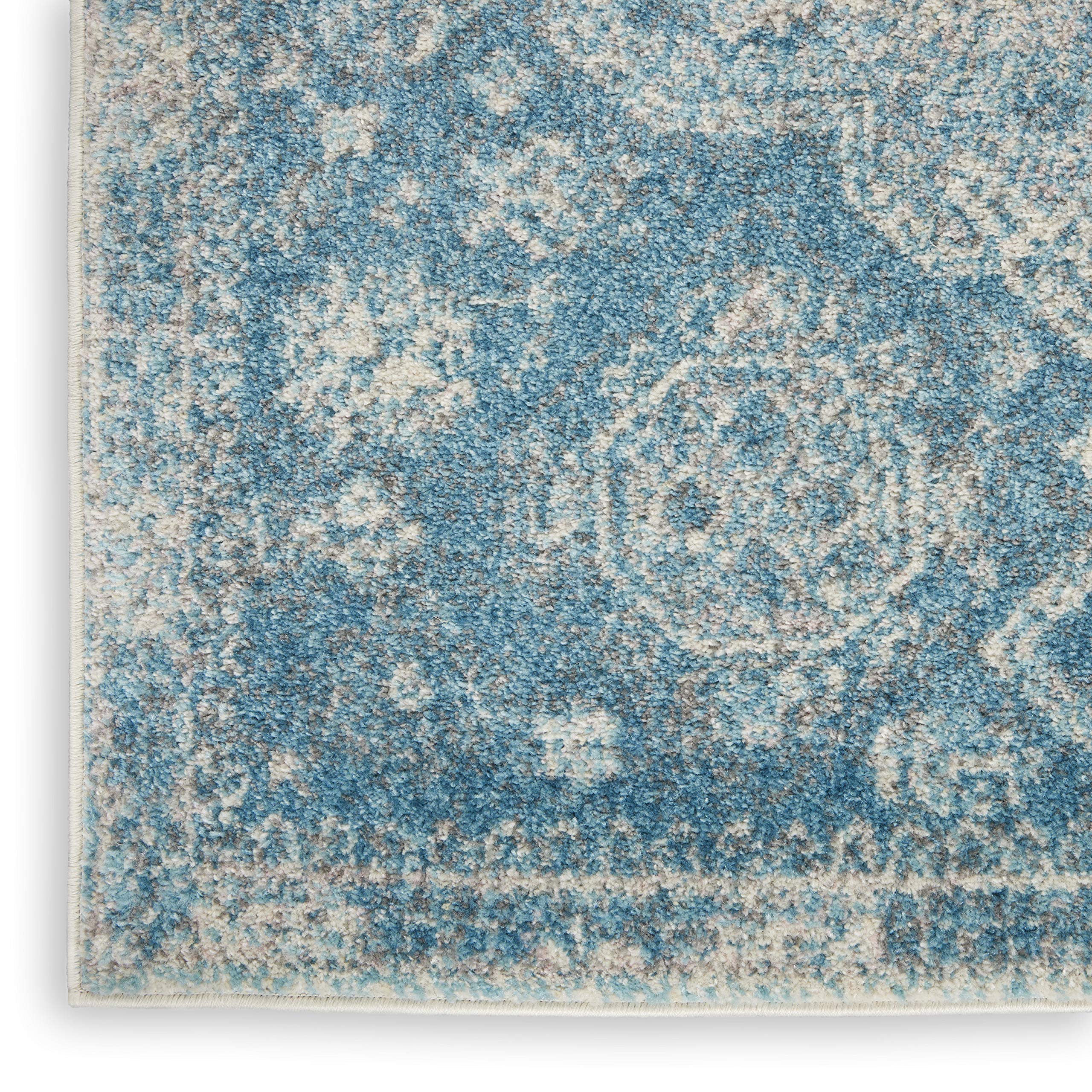 Nourison Tranquil Traditional Light Blue/Ivory 7' x 10' Area Rug - Easy Cleaning, Non-Shedding, Soft & Durable - Perfect for Bedroom, Living Room, Dining Room & Kitchen Decor (7x10) - Cozy Home & Office Floor Covering