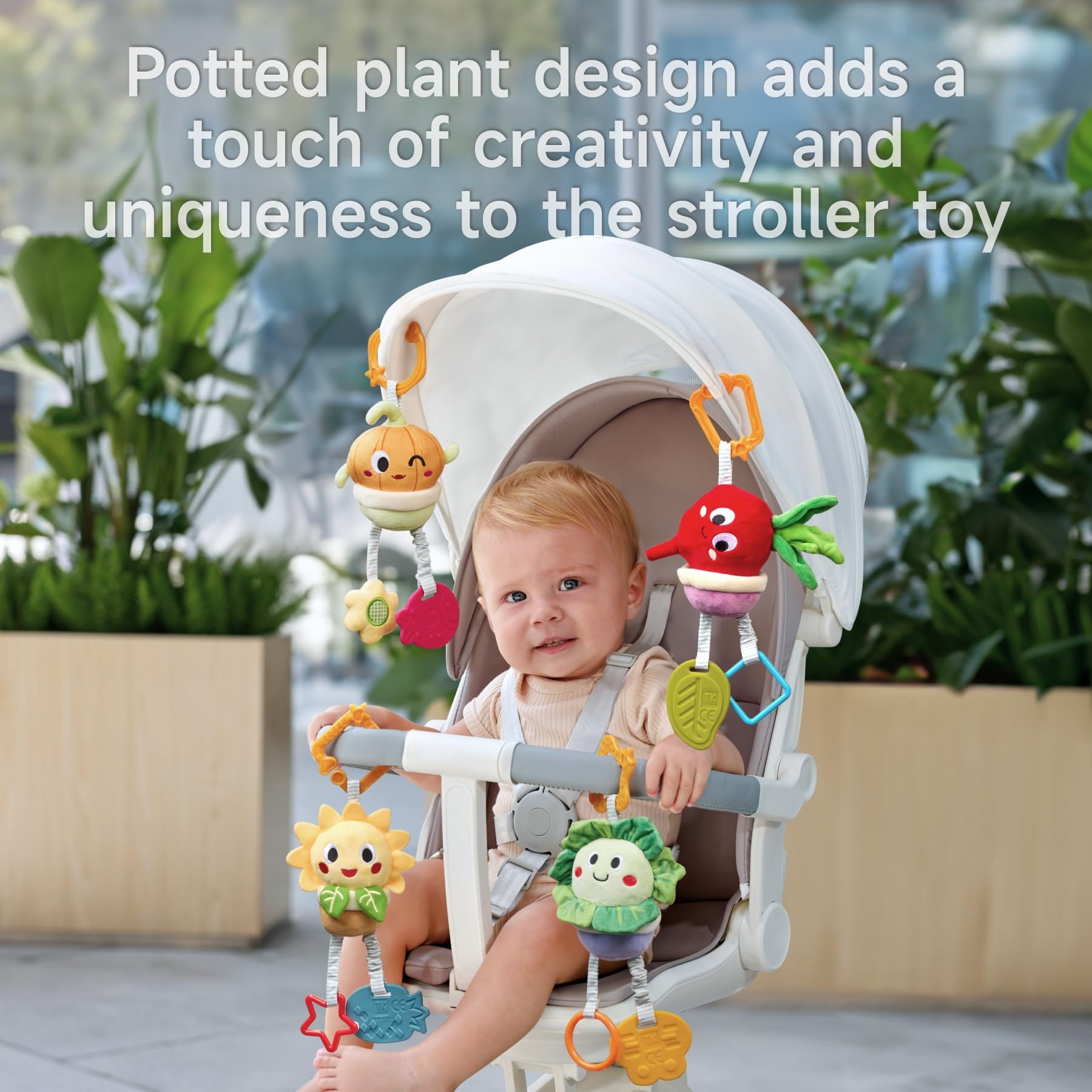 TUMAMA Baby Toys 0-12 Months - Soft Hanging Stroller & Crib Toys with Teether, Rattles & Crinkle Sounds - Sensory Developmental Toys for Newborns & Infants - Perfect for Car Seat, Stroller & Nursery Playtime