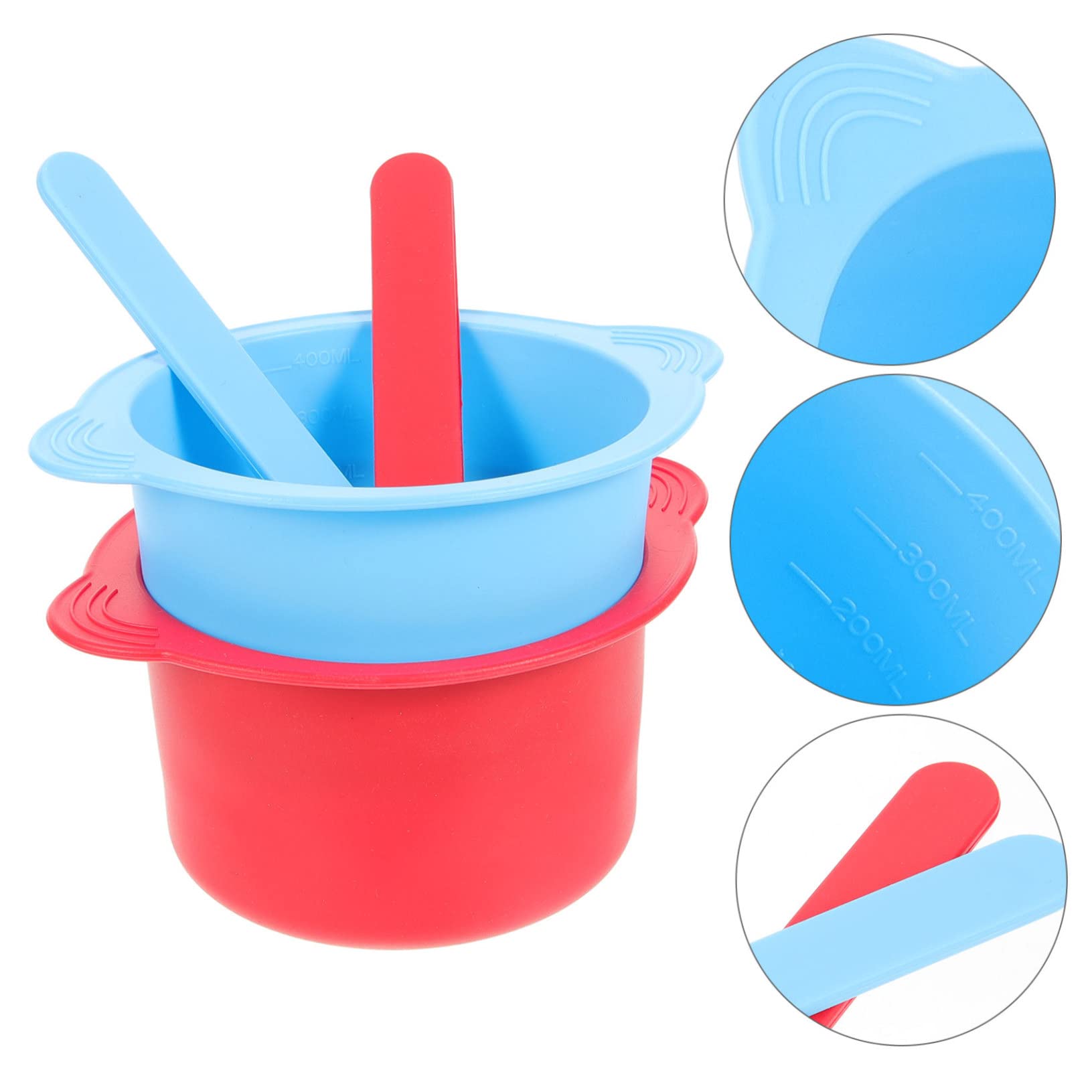 FOMIYES 2-Pack Reusable Silicone Wax Melting Bowls for Wax Warmers - Heat-Resistant Mixing Bowls for DIY Hair Dye, Mask Mixing & Wax Melting - Includes Scraper for Easy Use at Home or Salon
