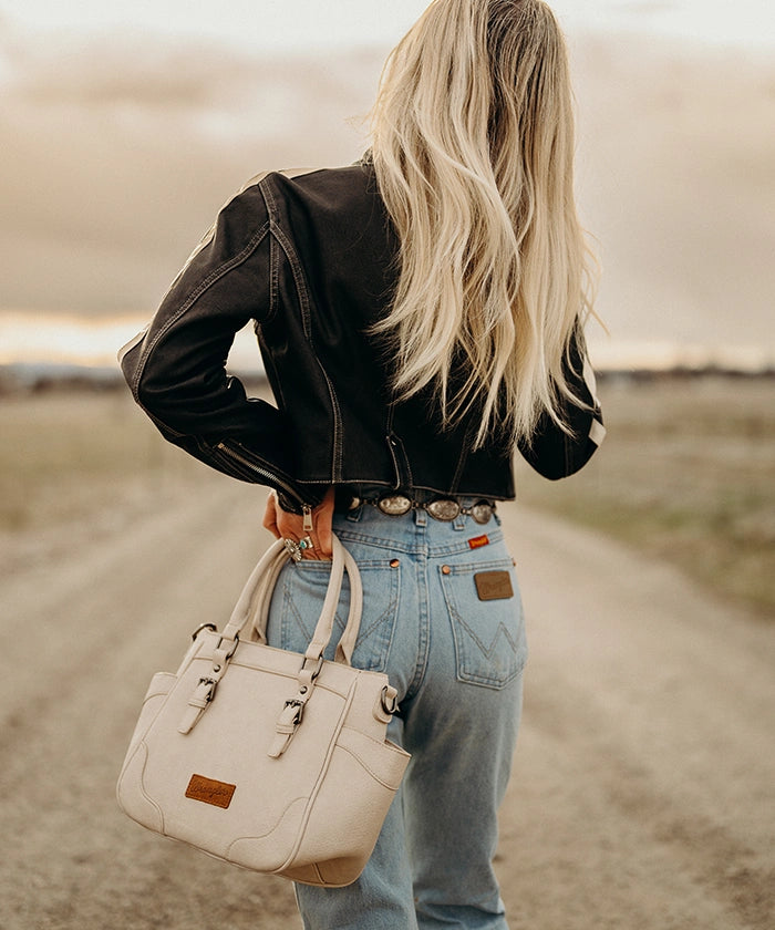 Wrangler Genuine Leather Buckle Tote Bag for Women - Stylish & Durable Handbag for Work, Travel & Everyday Use