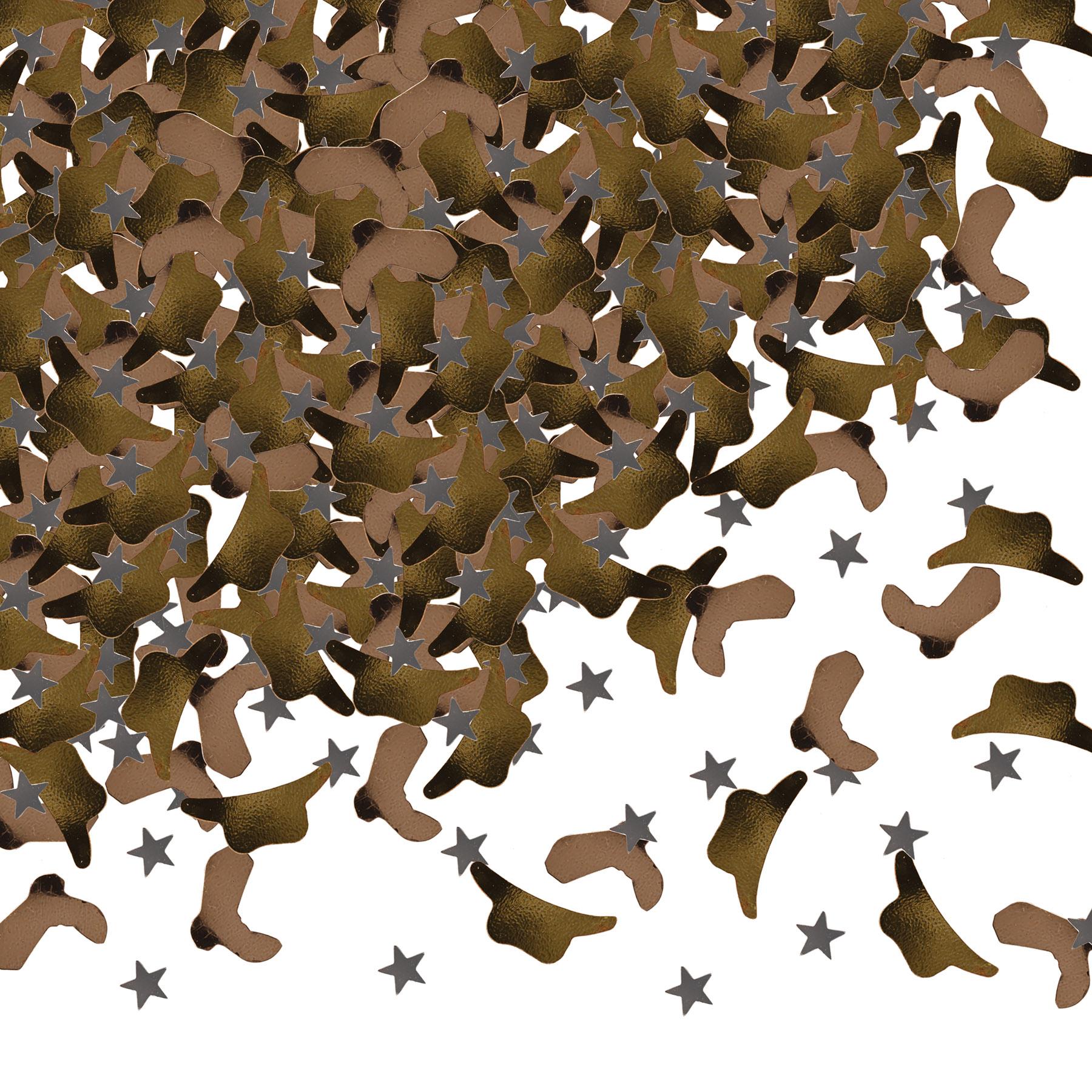 12 Pack Beistle Western Confetti Decorations - Copper, Gold, Silver (1 Oz per Pack) for Cowboy Parties, Wild West Events & Western Theme Celebrations