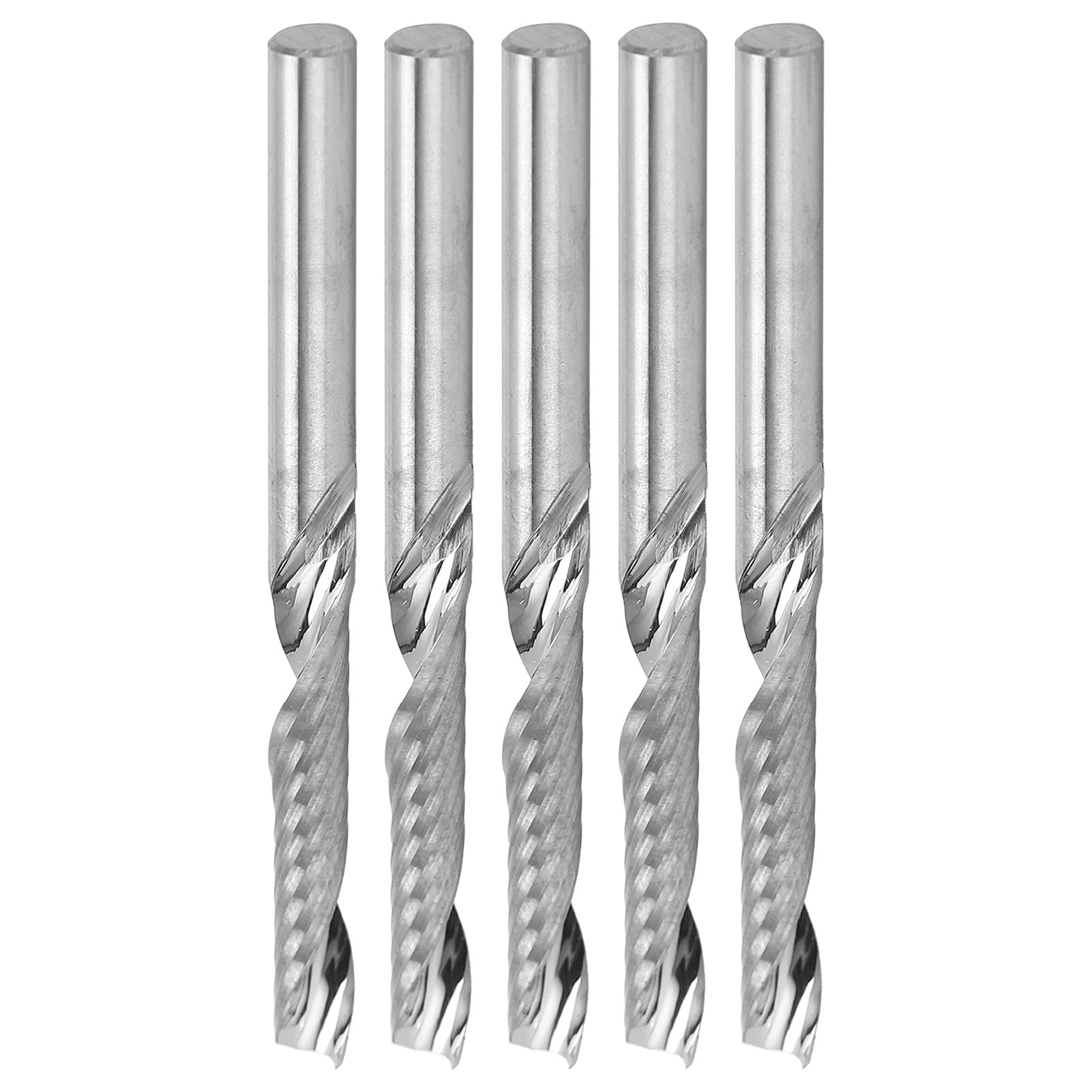 Durable Single Flute End Mill 5pcs - Spiral Router Bit for Repair Parts & Milling