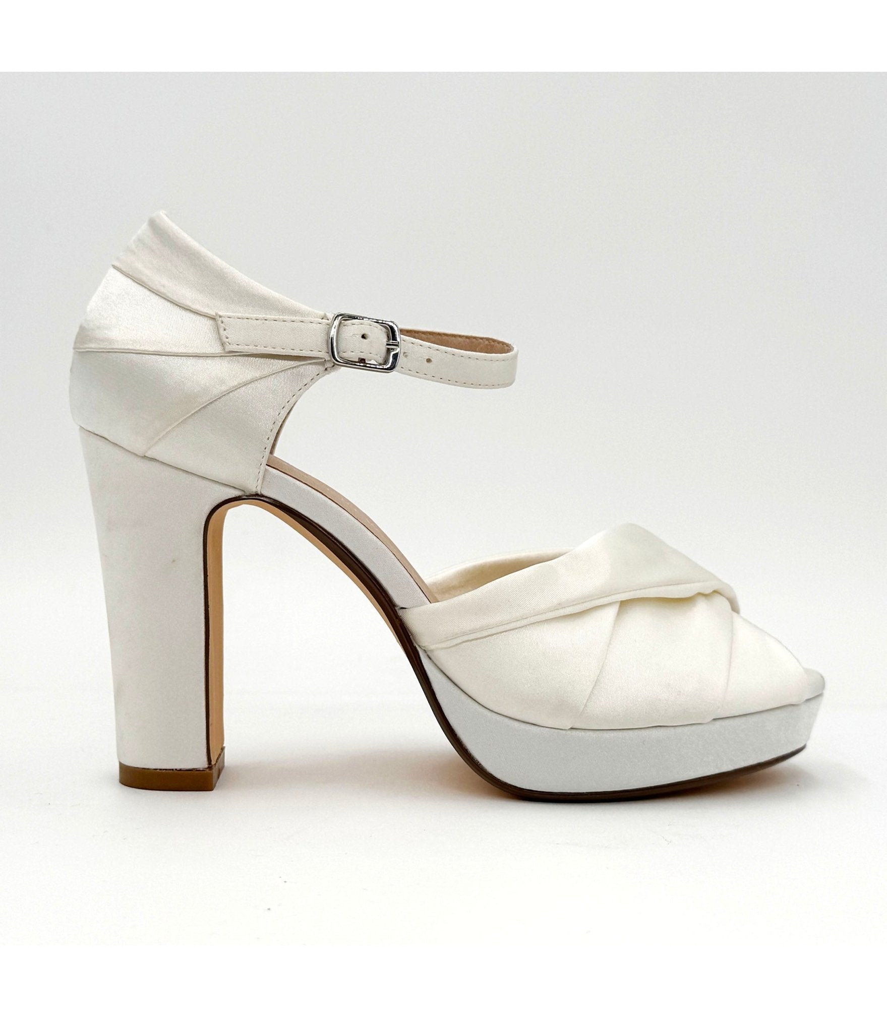 Chelsea Crew Women's White Satin Gloria Heels - Elegant Pointed Toe High Heels for Weddings, Parties & Special Occasions