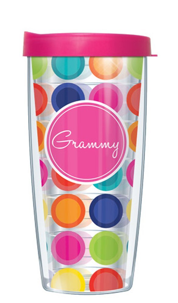 Grammy Hot Pink Insignia Wrap 16oz Double-Walled Travel Tumbler with Easy Sip Lid - Insulated Coffee Mug for Hot & Cold Drinks - Perfect for Commuting, Office, Gym & Outdoor Adventures