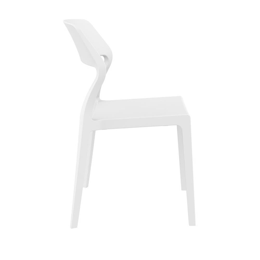 White Compamia Snow Patio Dining Chairs (Set of 2) - Weather-Resistant Outdoor Furniture for Garden, Patio, Deck & Backyard Relaxation