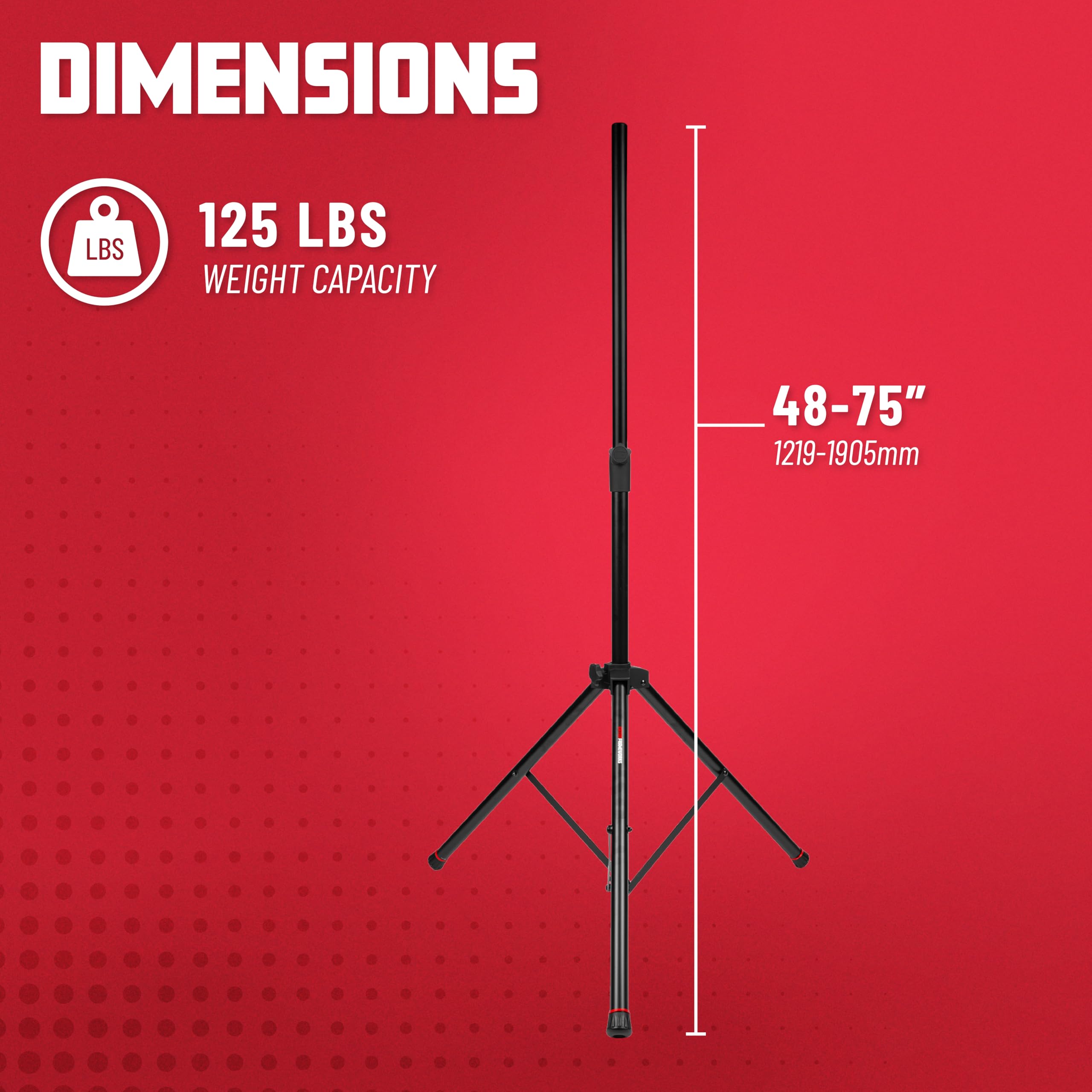 Gator Frameworks GFW-SPK-3000 Deluxe Aluminum Speaker Stand - Heavy Duty PA Speaker Stands for DJ, Studio & Live Sound - Perfect for Concerts, Events & Home Theater Systems