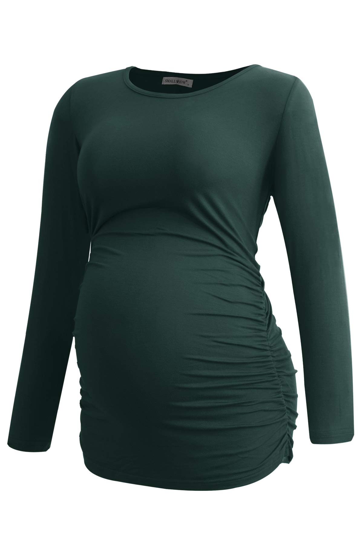 Smallshow Women's Maternity Shirts - 3 Pack Long Sleeve Pregnancy Tops for Comfort & Style | Perfect for Work, Casual Wear & Nursing