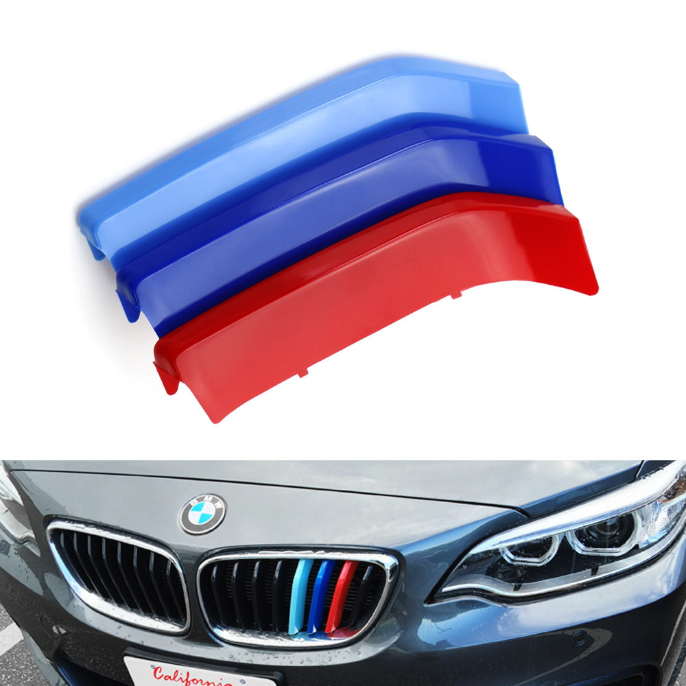 BMW 2 Series (2014-2020) M Color Grille Insert Trims - 8 Beam Black Grill Upgrade for Enhanced Style | Perfect for Car Enthusiasts & Customization Projects