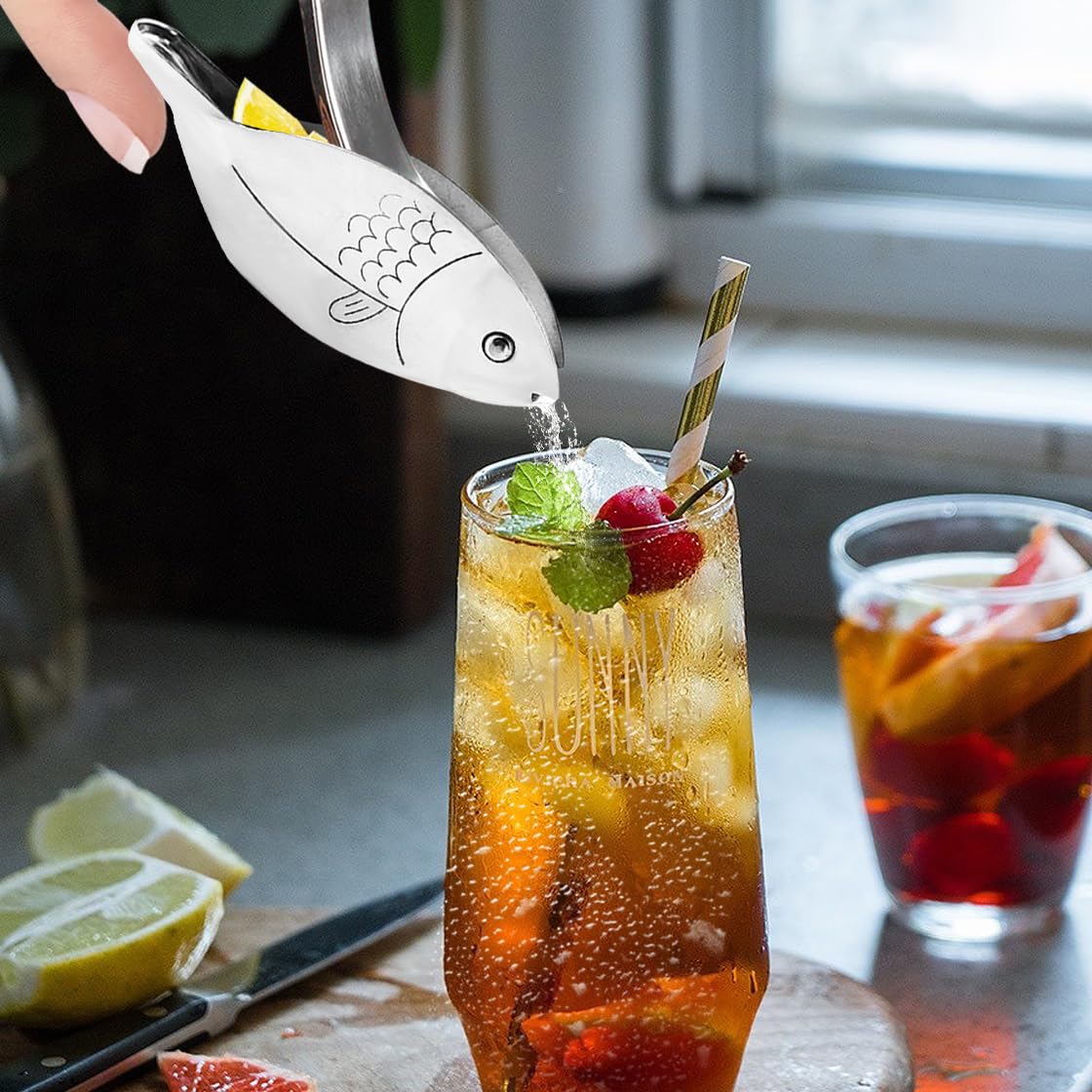 2-Pack Fish Shaped Lemon Juicer - Manual Citrus Press for Oranges, Lemons, Limes & Pomegranates - Portable Hand Squeezer for Kitchen, Bar, Camping & Outdoor Use