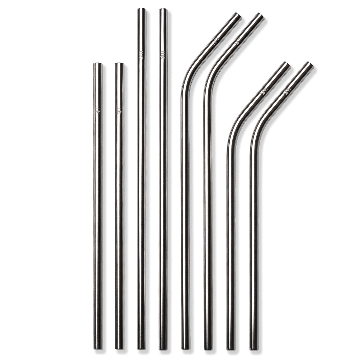 Eco-Friendly Stainless Steel Reusable Straws Set - 4 Pack BPA-Free Metal Drinking Straws with Cleaning Brush for Smoothies, Iced Coffee & Cocktails - Perfect for Home, Office & Travel Use