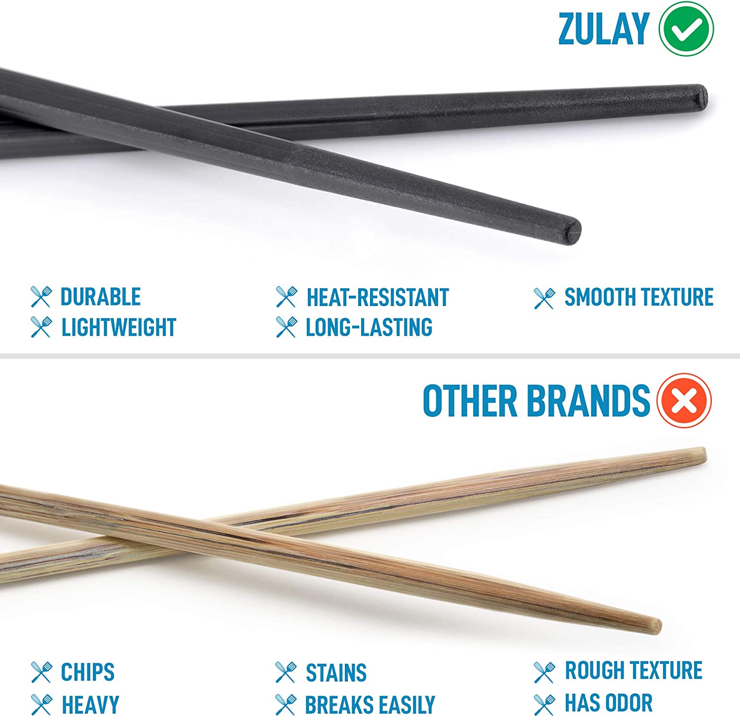 10 Pairs Fiberglass Japanese Chopsticks - Reusable & Durable Kitchen Utensils for Sushi, Ramen, Asian Dining & Home Cooking