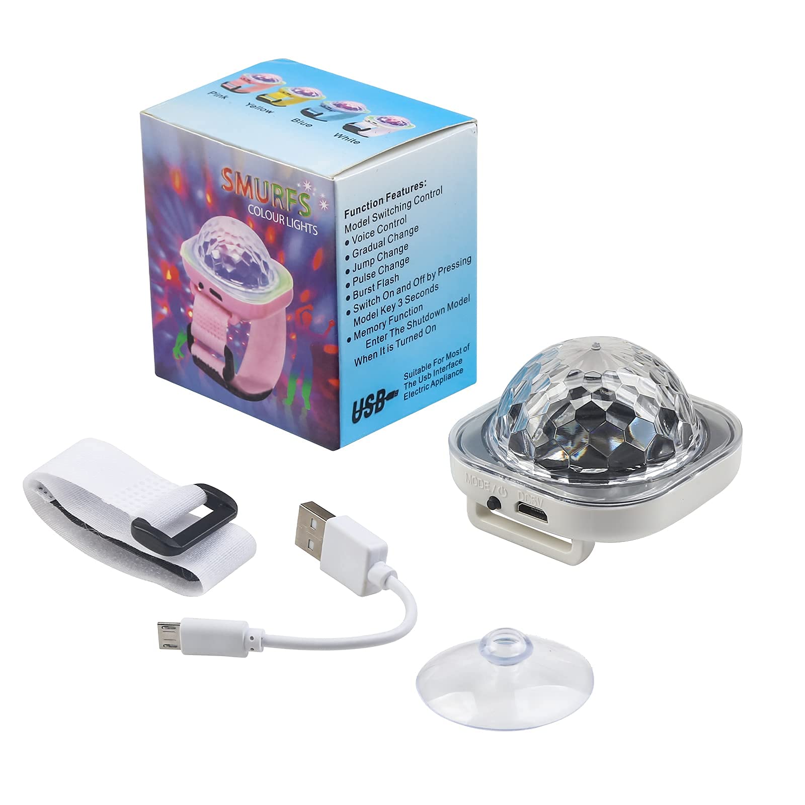 Mini Disco Ball Lights - USB & Battery Powered Mirror Ball for Dance Parties, Kids Events & Car Decor | Portable Disco Lighting with Light Up Bracelet | Perfect for Home, Club & Birthday Celebrations