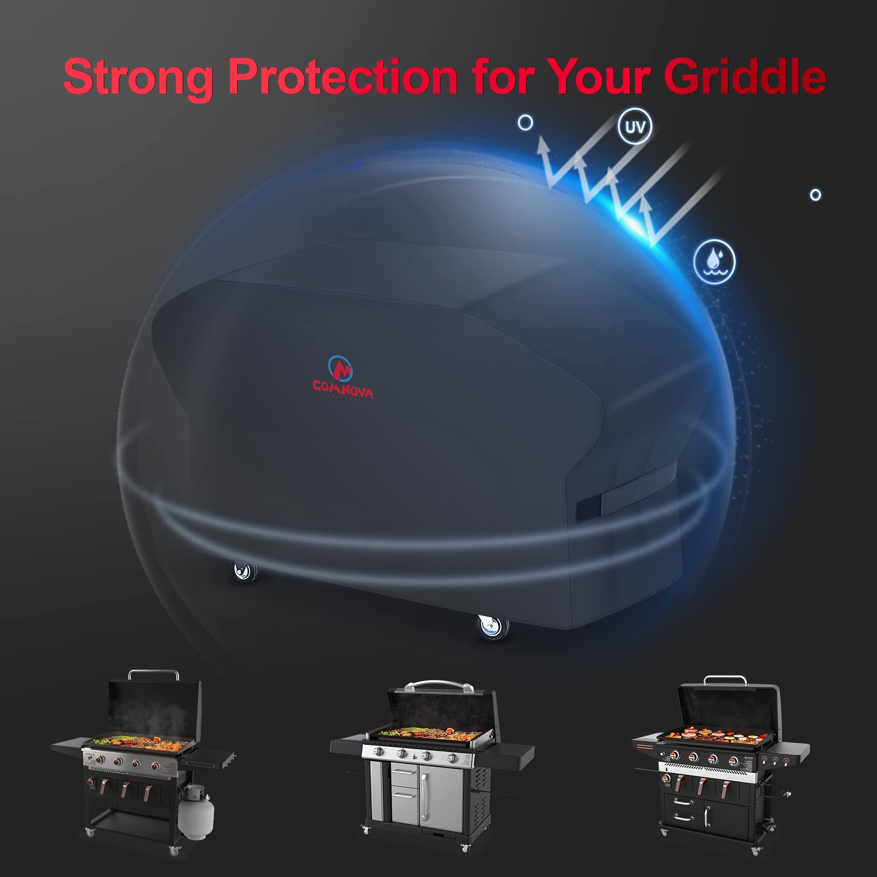 **Comnova Heavy Duty 36 Inch Blackstone Griddle Cover - 600D Waterproof BBQ Grill Cover for Blackstone Pro Series, Models 1984 & 1902 - Outdoor Cooking & Camping Protection**