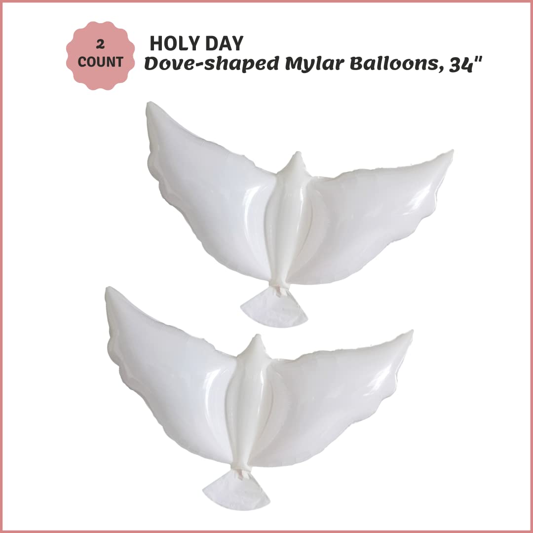 18-Piece Holy Day Religious Party Supplies Set - Disposable Baptism Christening Wedding Confirmation Tableware with Dove Balloon Decorations | Perfect for Church Events, Baby Showers & Christian Celebrations