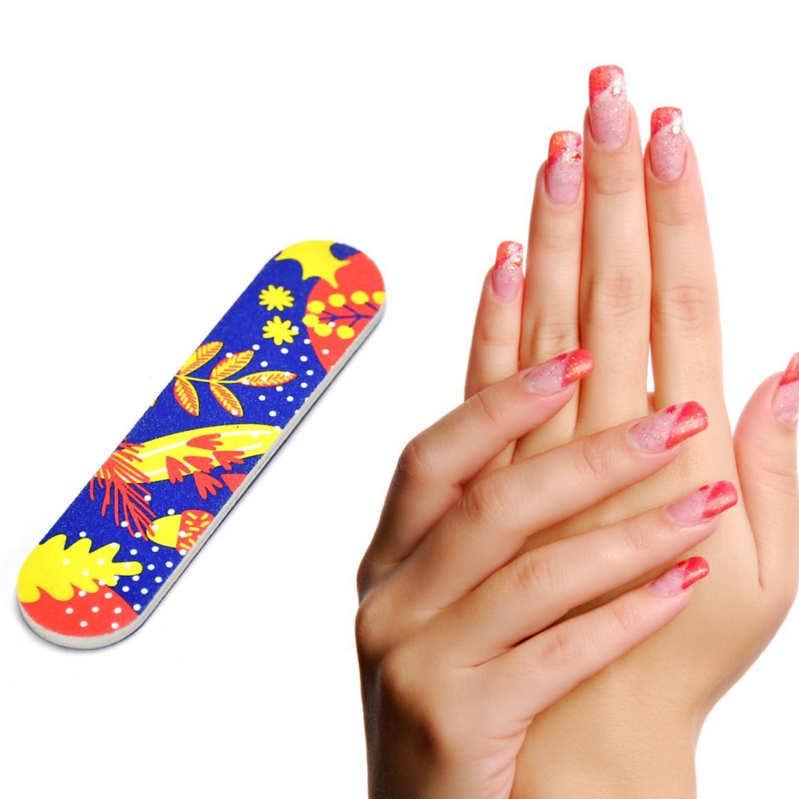 Professional Double-Sided Nail File for Manicure & Pedicure - Pack of 10 | RV Enterprises | Perfect for Salon, Home & Travel Nail Care