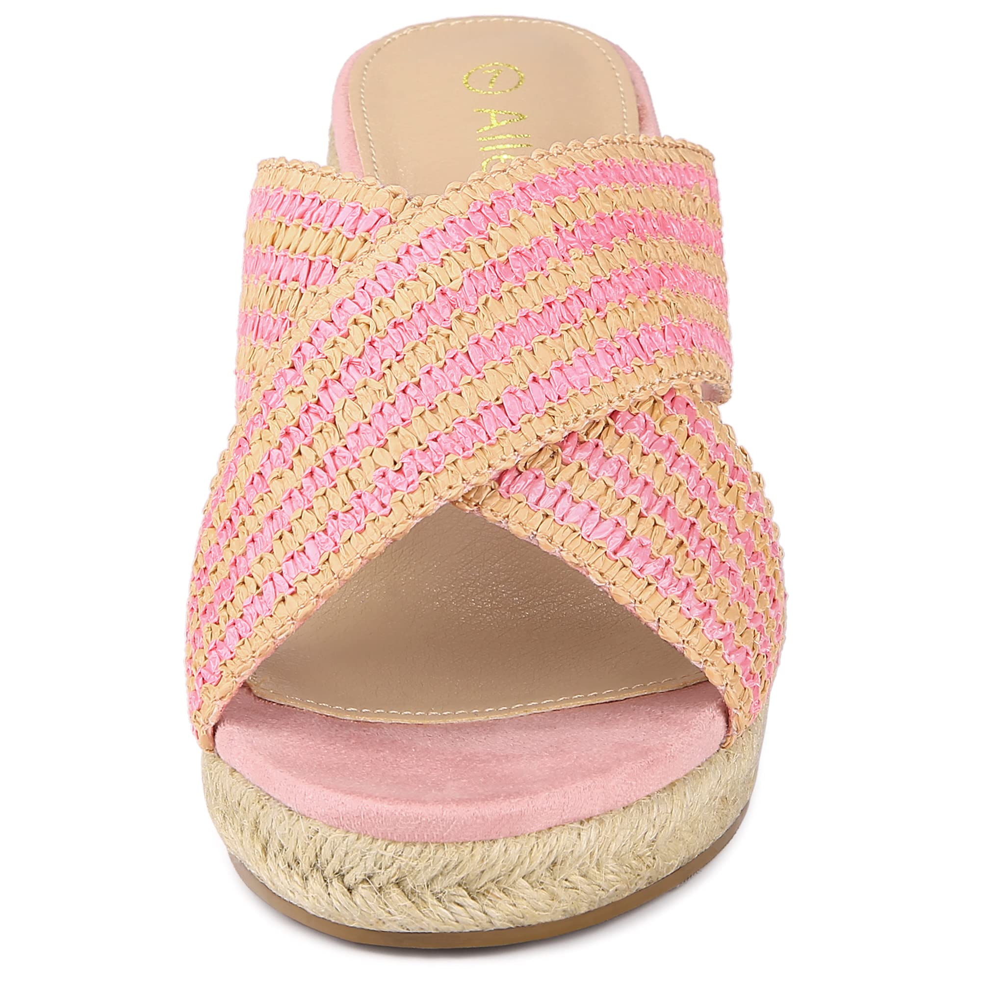 Allegra K Women's Espadrilles Wedge Sandals - Comfortable Slip-On Summer Shoes for Beach, Vacation & Casual Outings