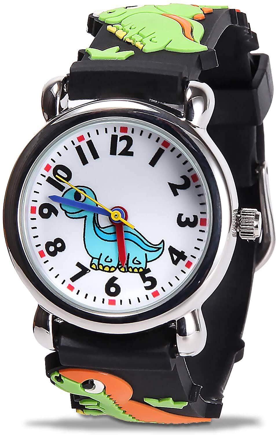 Waterproof Digital Analog Kids Watch for Boys & Girls 3-10 Years Old - Cute 3D Cartoon Silicone Band Wristwatch - Perfect for School, Playtime & Outdoor Activities