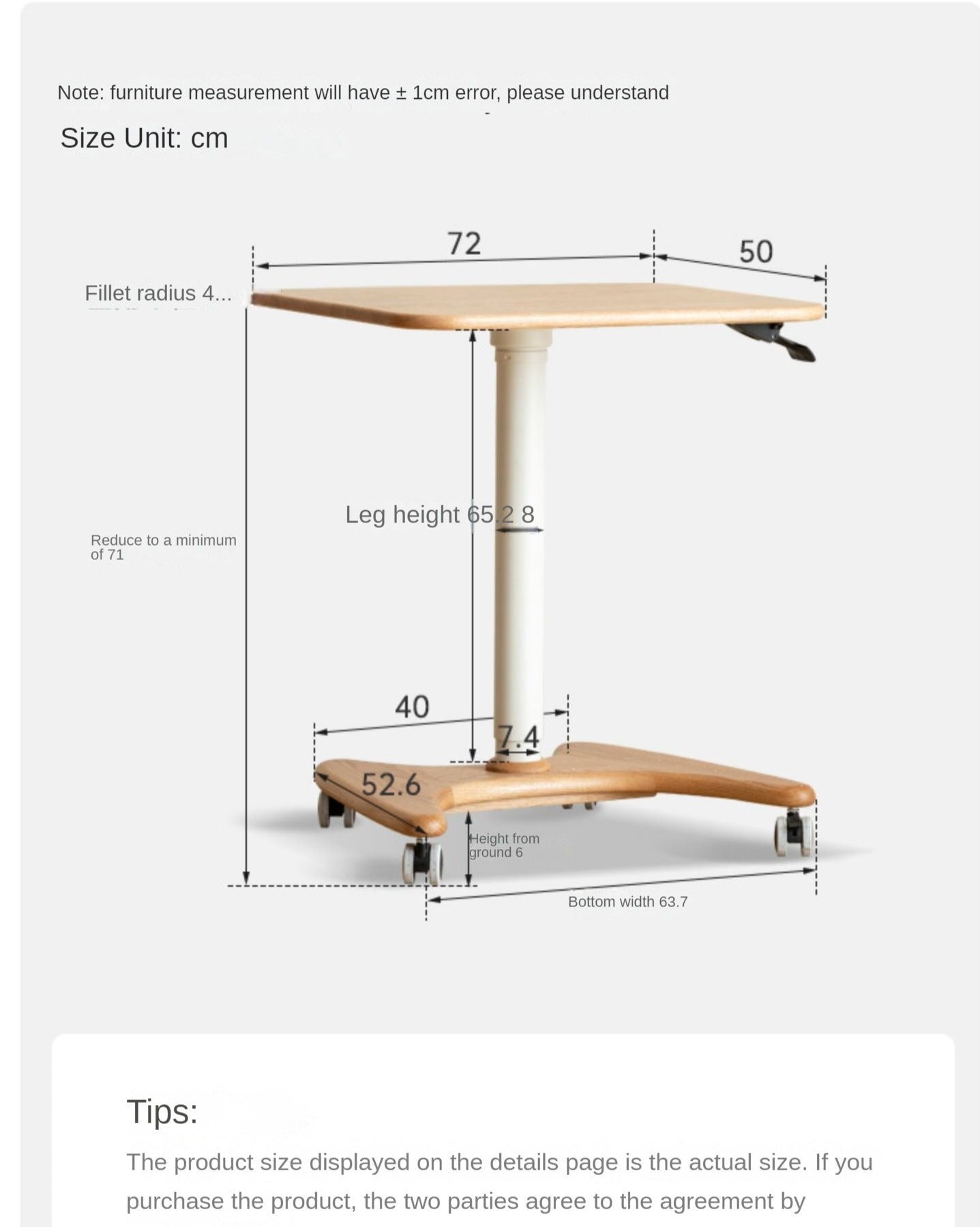 Solid Oak & Ash Wood Adjustable Height Standing Desk - Ergonomic Mobile Workstation for Home Office, Study & Workspace
