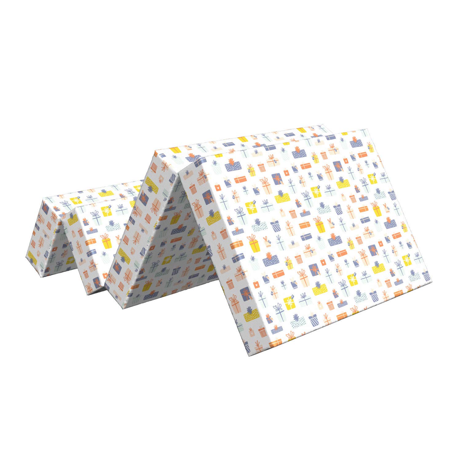 Ambesonne Happy Birthday Foldable Mattress - 74.8 x 35.4 Inch Colorful Gift Box for Christmas & Special Occasions - Perfect for Parties, Sleepovers & Guest Bedding