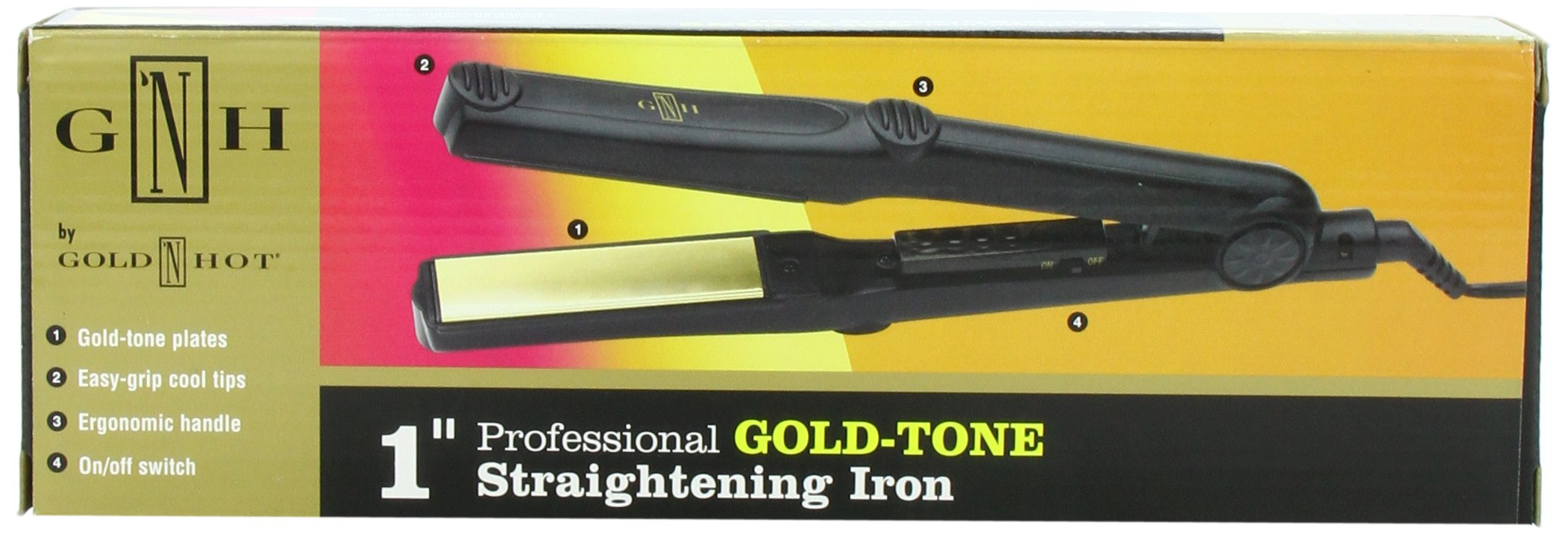 Gold 'N Hot 1 Inch Gold-Tone Hair Straightener for Smooth & Shiny Hair - Perfect for Home Use & Salon Styling