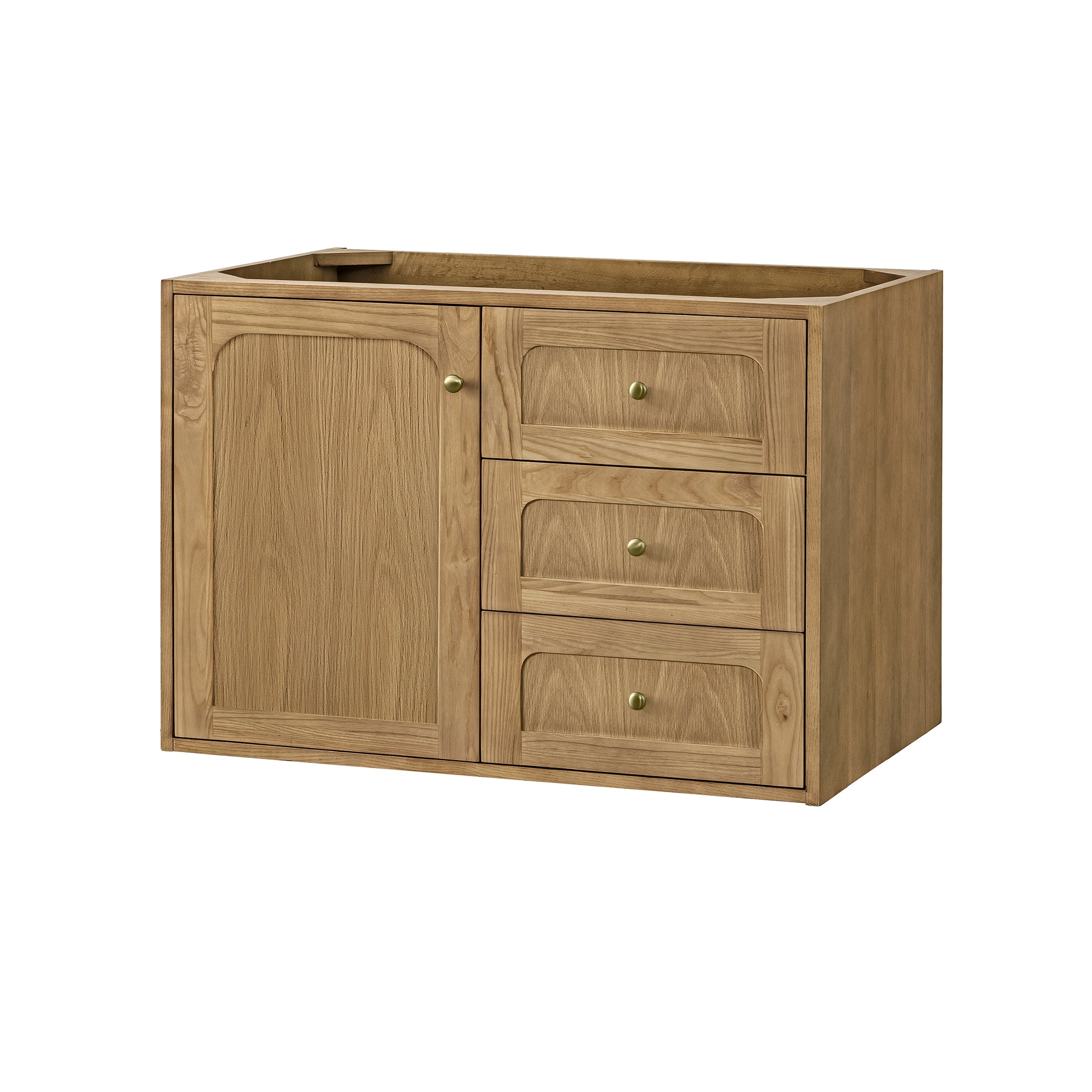 Laurent 36 Inch Single Bathroom Vanity in Light Natural Oak - Perfect for Modern Master Bathrooms & Powder Rooms