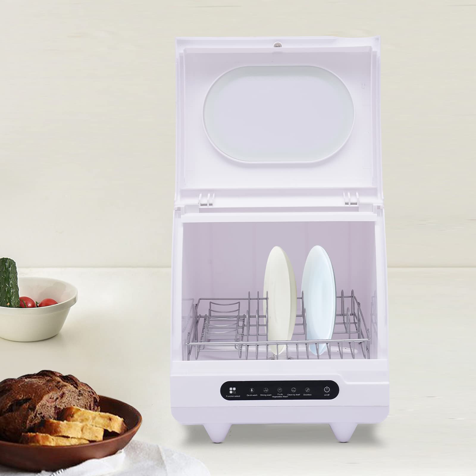 Portable Countertop Dishwasher with 5 Wash Programs - 360° Dual Spray Deep Cleaning Automatic Dishwasher for Small Spaces - Perfect for Apartments, Dorm Rooms, RVs, Camping & Tiny Homes (Compact Kitchen Solution for Busy Lifestyles)